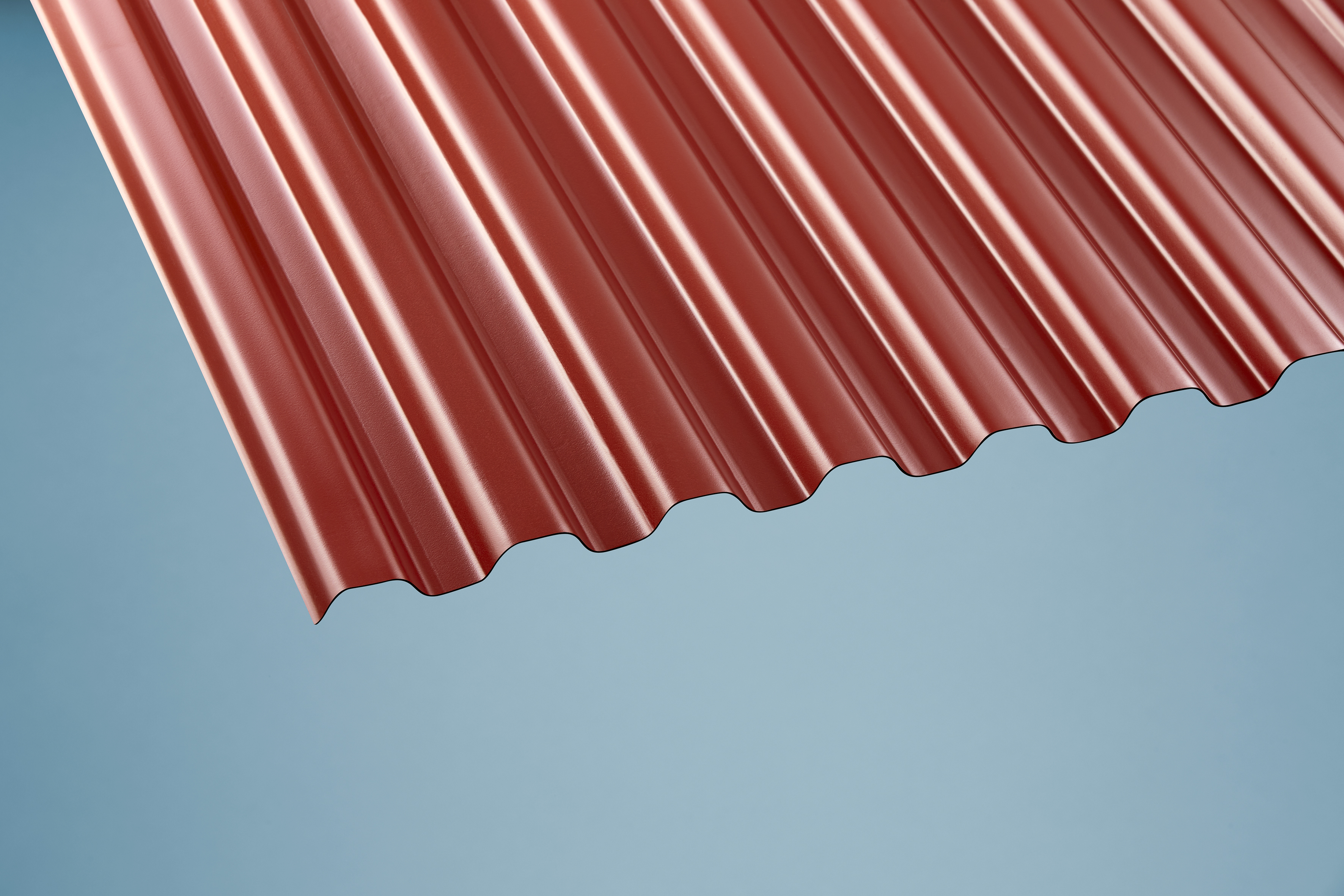 Gutta PVC Wellplatten Trapez 70/18, 2000 x 900 x 1,2 mm, rot Gutta PVC Wellplatten Trapez 70/18, 2000 x 900 x 1,2 mm, rot