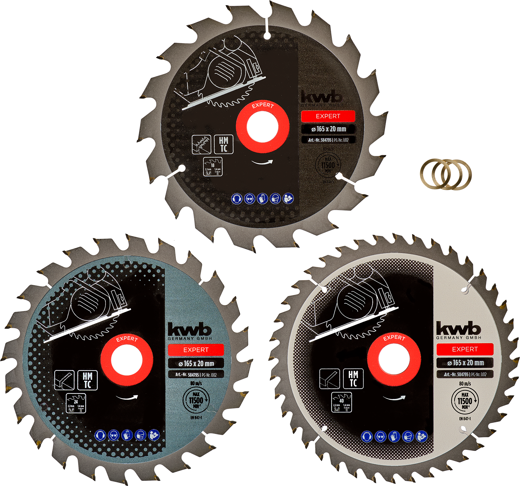 Kwb Kreissägeblattsatz 3t, 165 x 20 mm Kwb Kreissägeblattsatz 3t, 165 x 20 mm