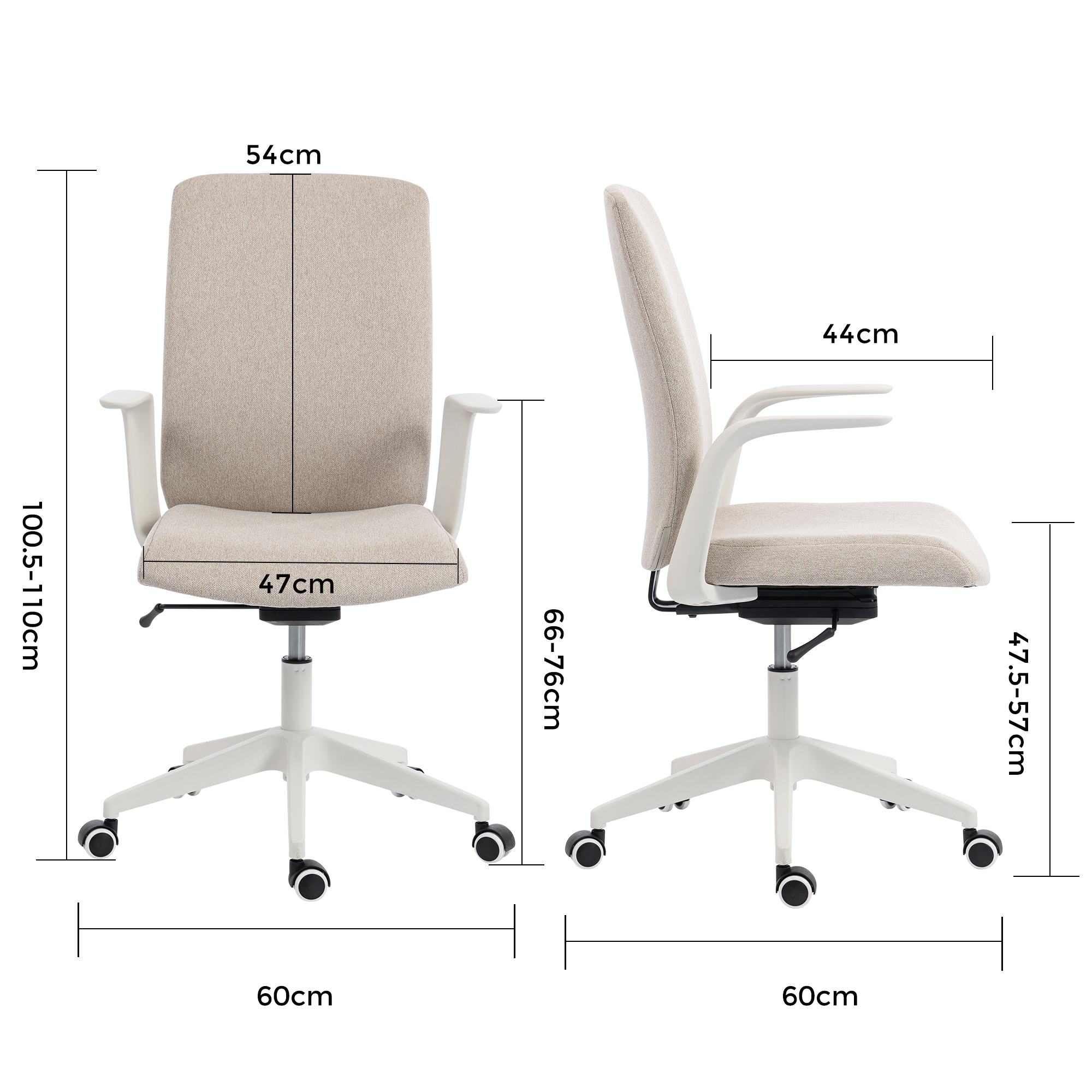Duo Collection Drehstuhl Floris, sand/weiß
