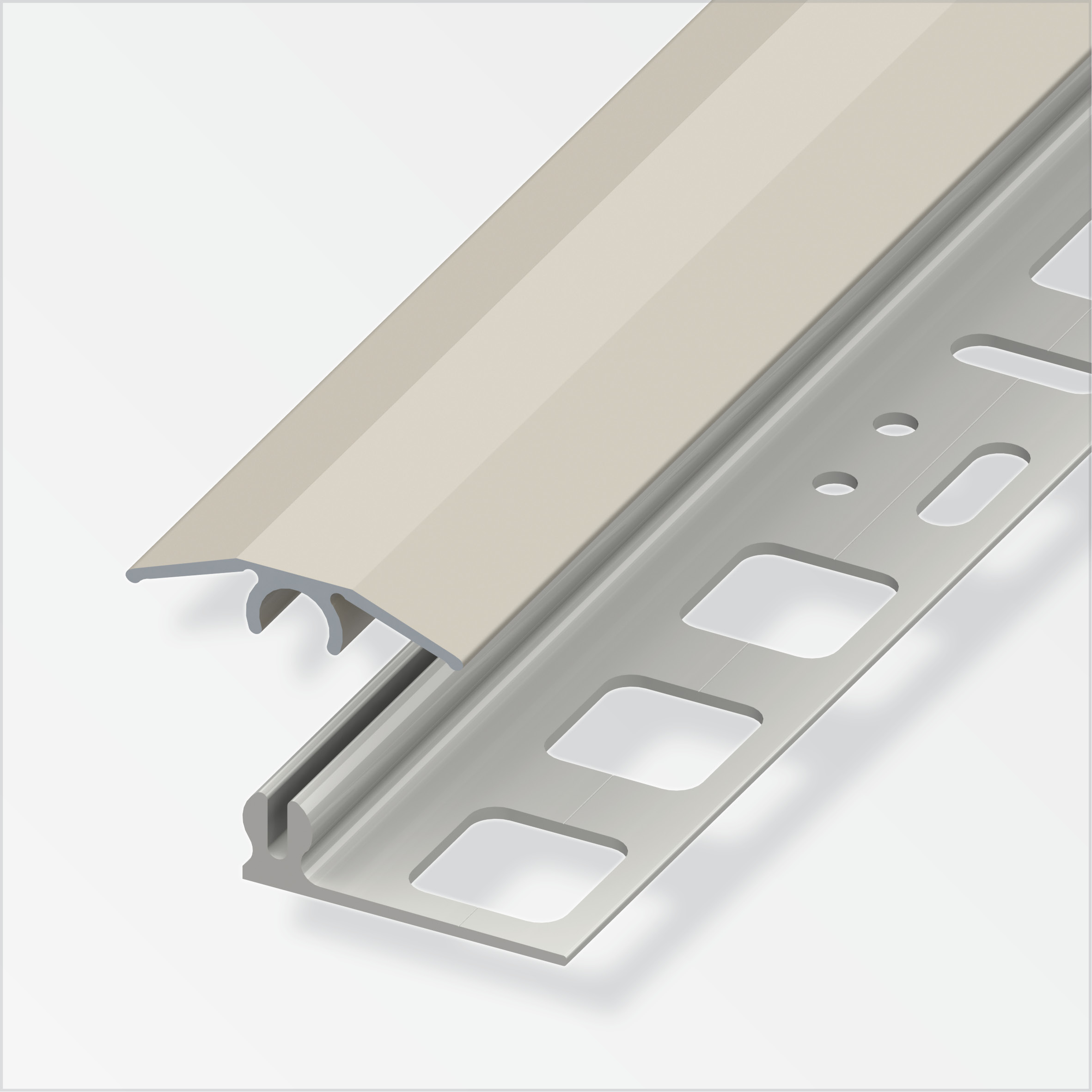 635668_U-bergangs-Profil Alfer clipstech®-mini-Komplett-Set, 25 mm, titan
