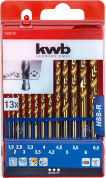 Kwb HSS-Spiralbohrer 1.5 - 6.5 mm, 13-teilig