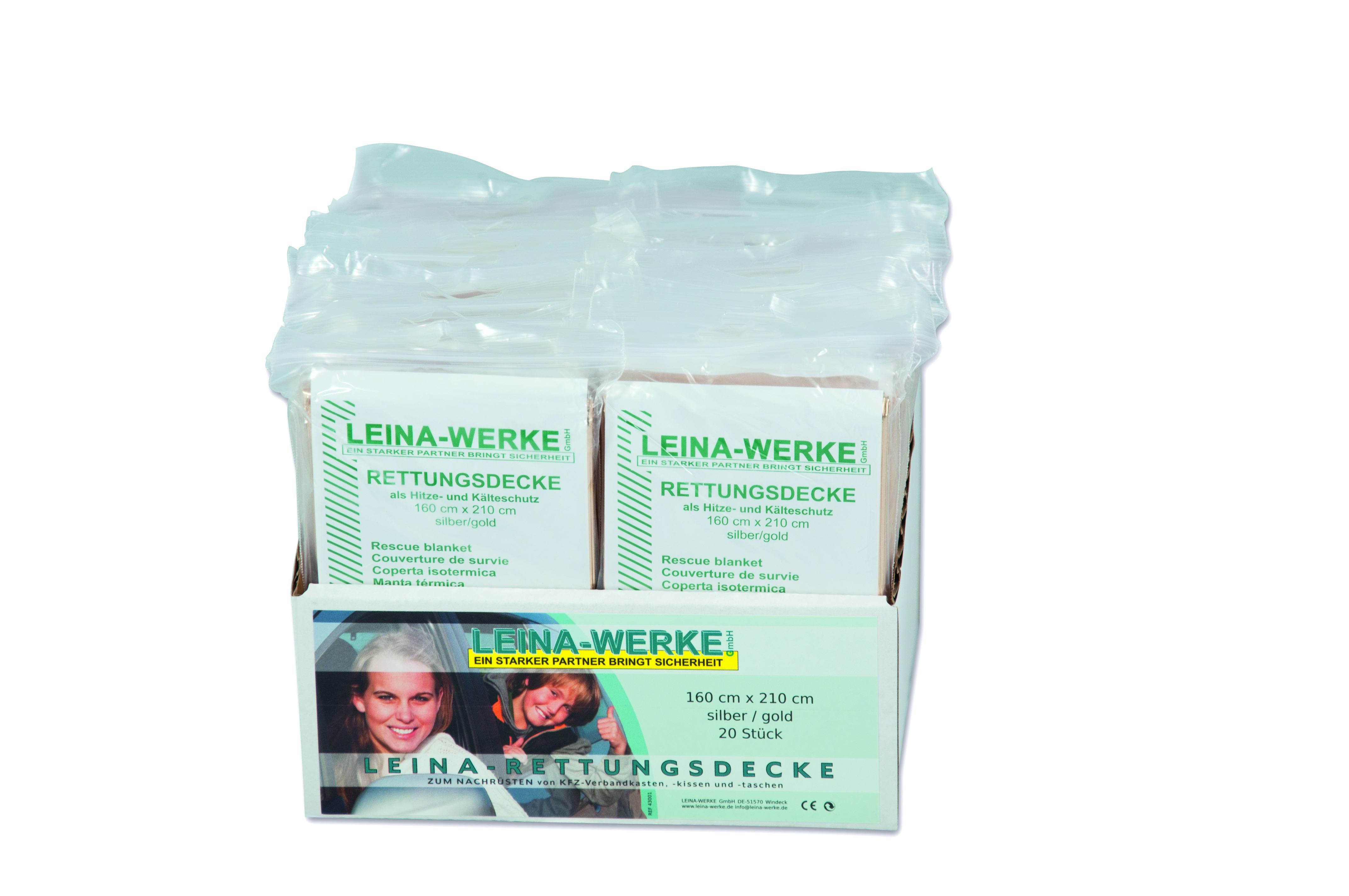 326670uDvW5Ua3hyaa7 Leina-Werke Rettungsdecke, silber/gold