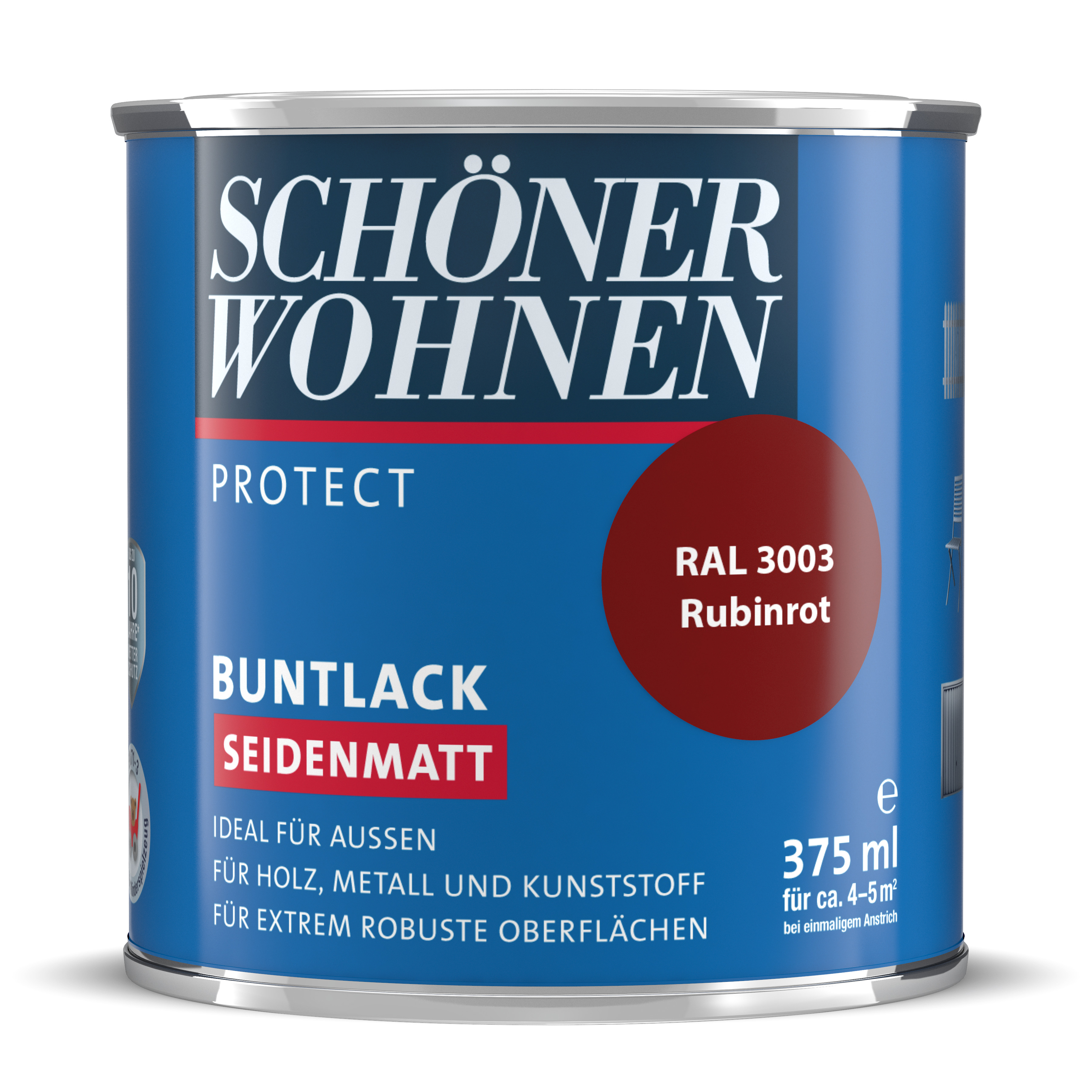 SW_2435-0375-3003 Schöner Wohnen Protect Buntlack, seidenmatt, rubinrot