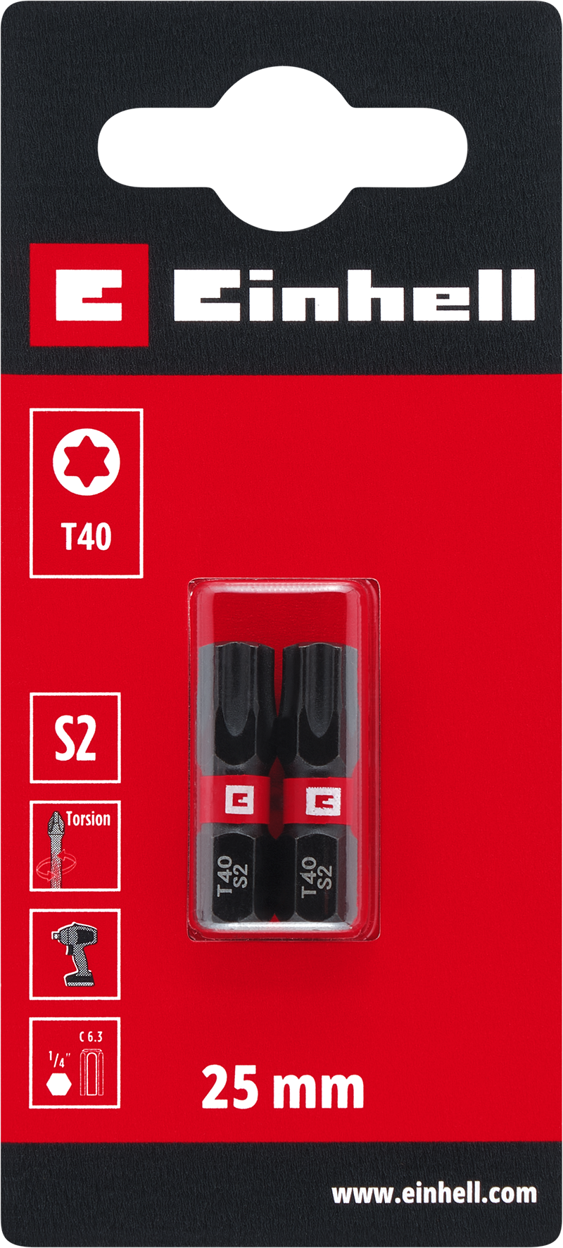 Einhell Impact-Bits Torsion, 25 mm, T40 S2