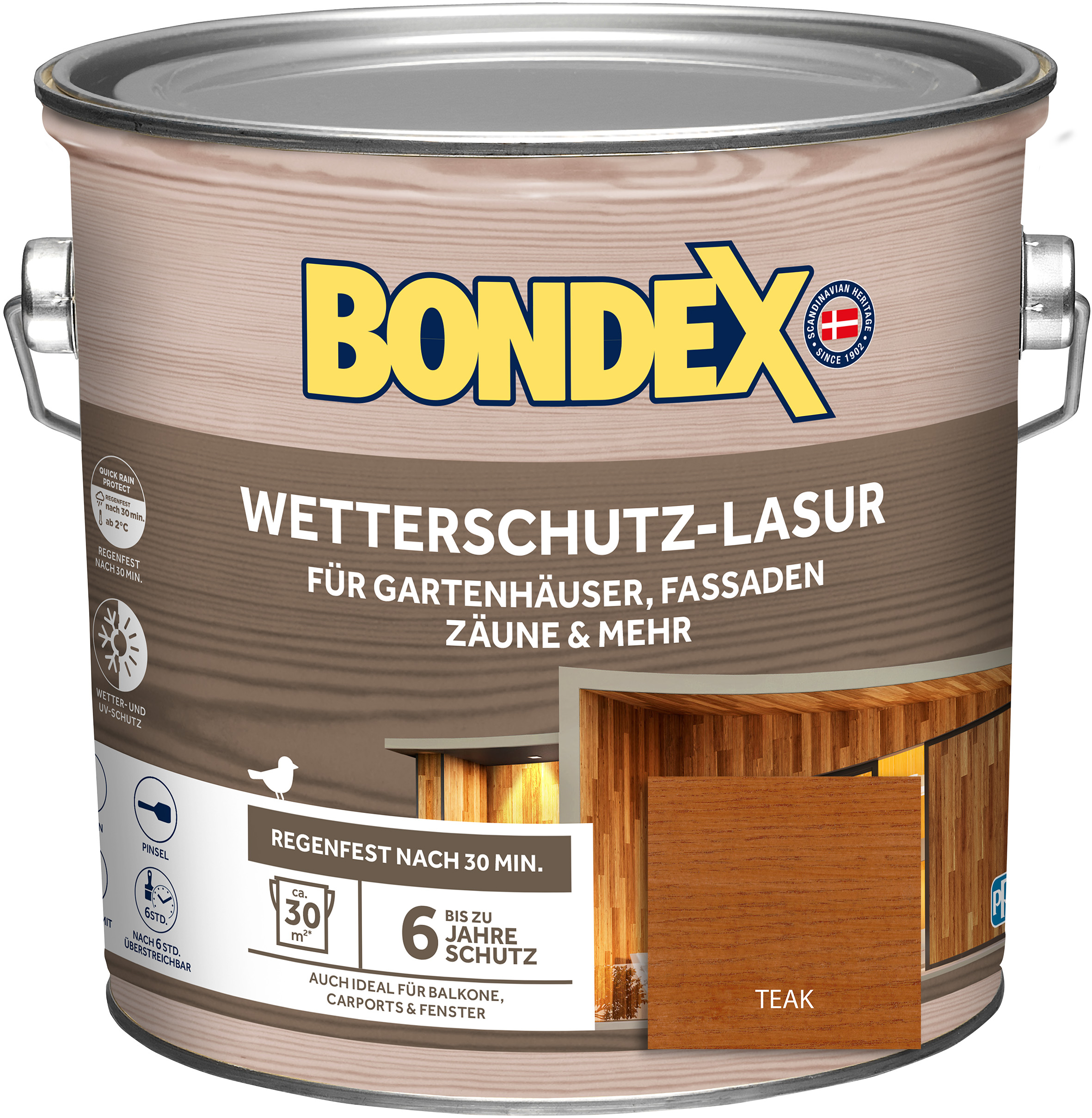 Bondex Wetterschutz-Lasur teak, 2,5 l Bondex Wetterschutz-Lasur teak, 2,5 l
