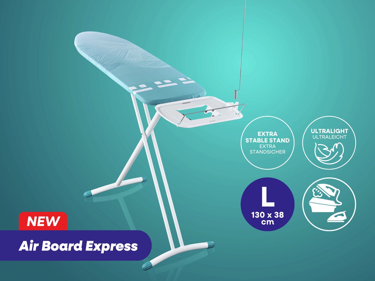 Leifheit Bügeltisch Air Board Express L Solid, 130 x 38 cm