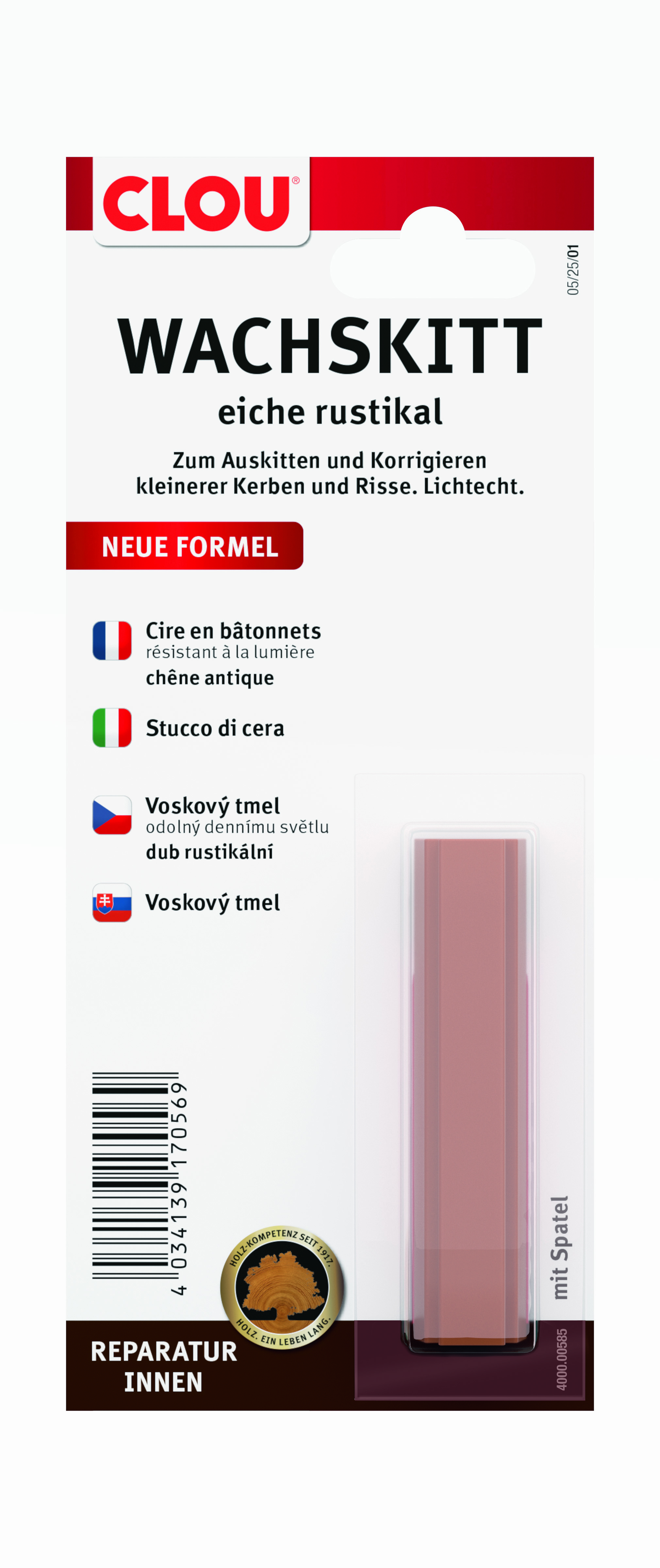 Clou Wachskitt, Eiche Rustikal