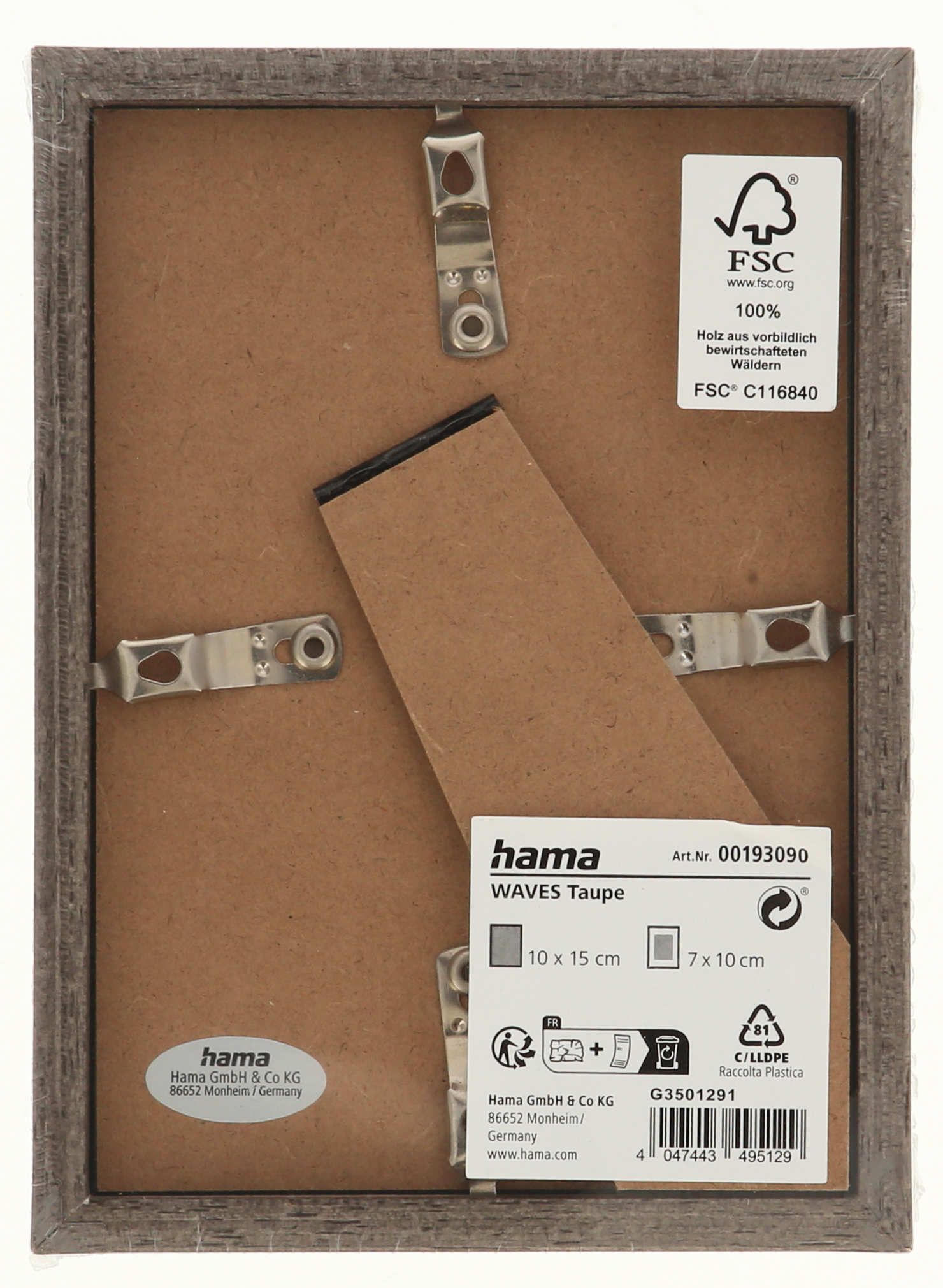 Hama Bilderrahmen Waves Taupe, 10 x 15 cm
