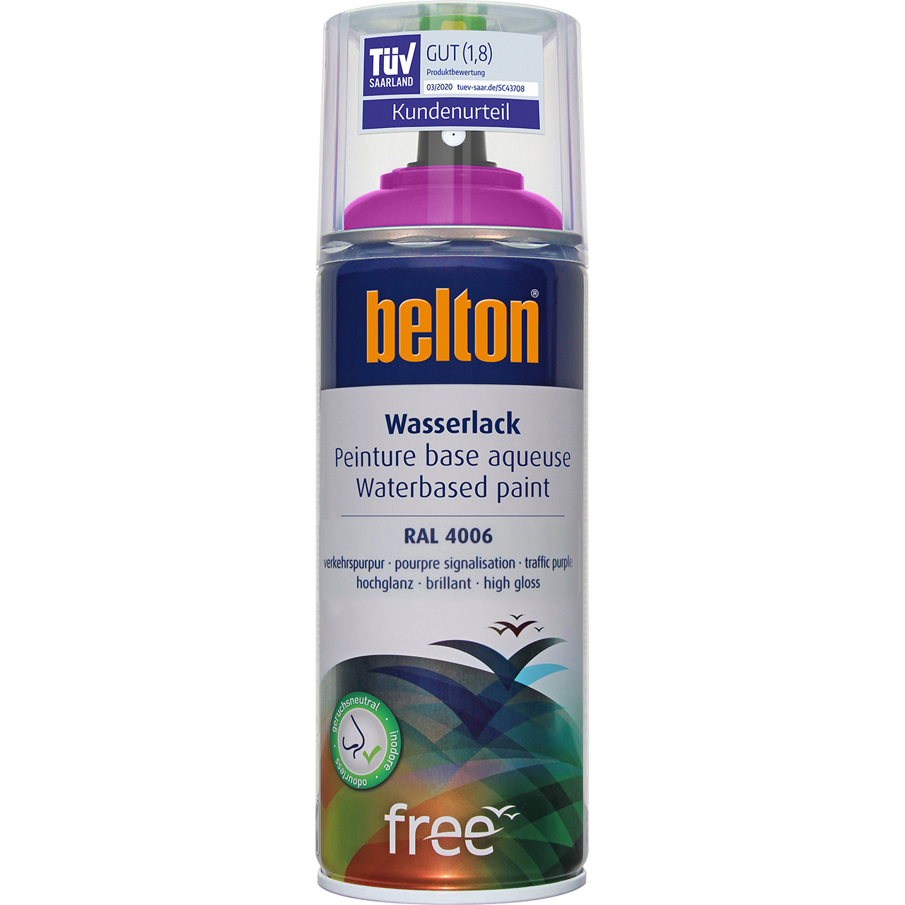 332005 belton free Wasserlack verkehrspurpur hochglänzend, 400ml
