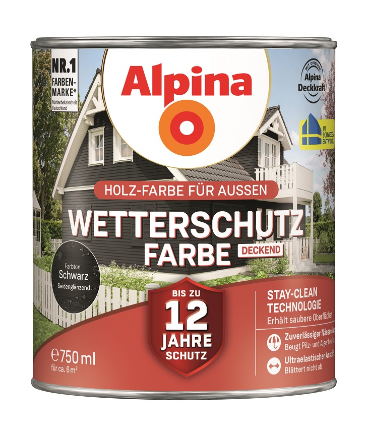 4001244702480_1 Alpina Wetterschutz-Farbe Schwarz, 750ml