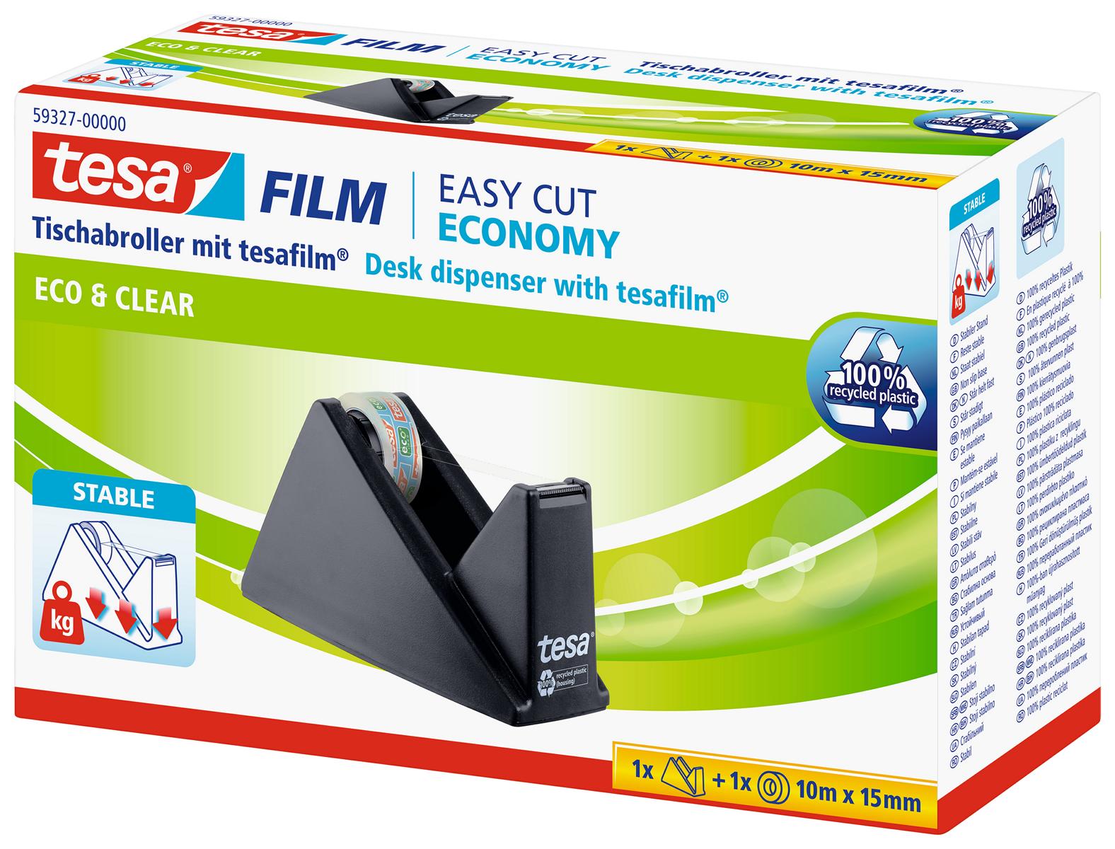 tesafilm_Easy_Cut_Economy_593270000001_LI400_right_pa tesa Tischabroller mit tesafilm eco & clear, 10 m x 15 mm