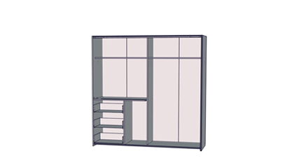 Forte Kleiderschrank WINN 2, grau