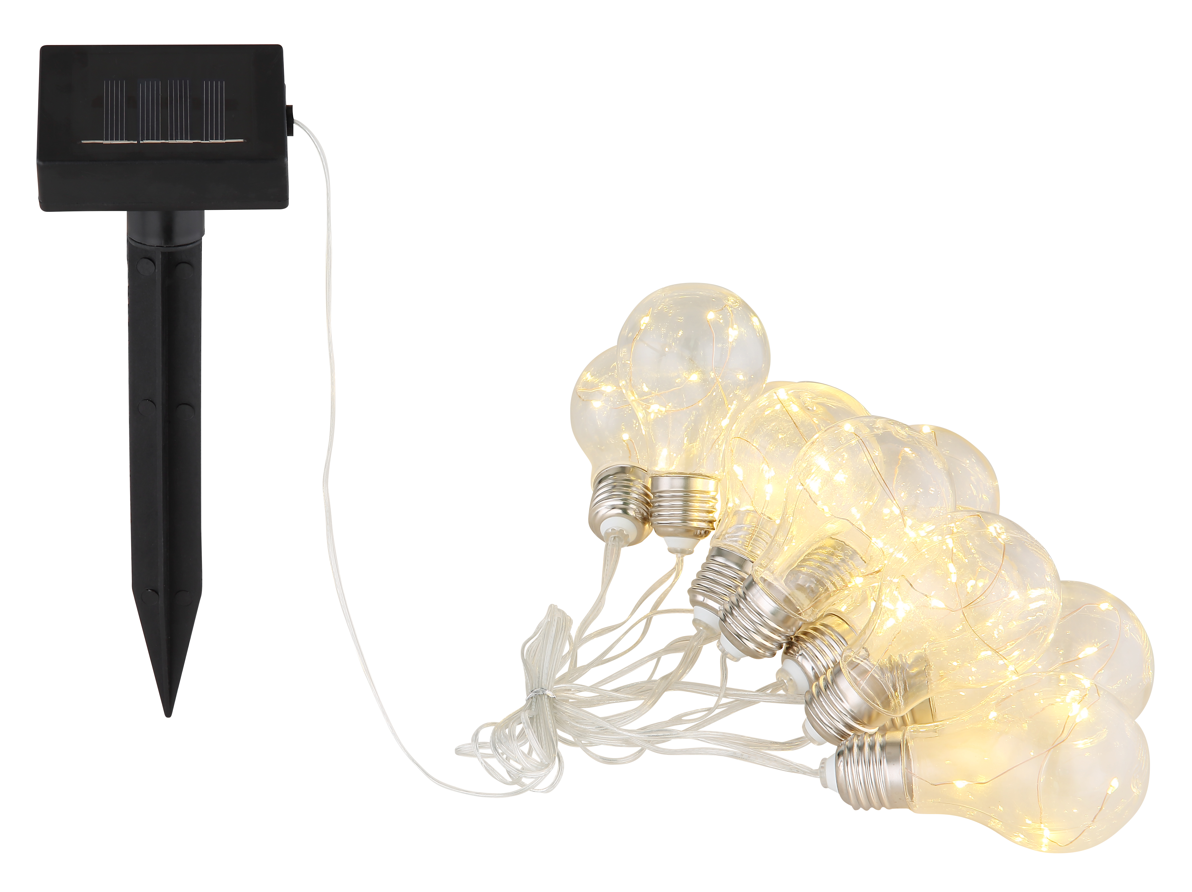 Globo Solarleuchte Kunststoff silbergrau, 10 x LED Globo Solarleuchte Kunststoff silbergrau, 10 x LED