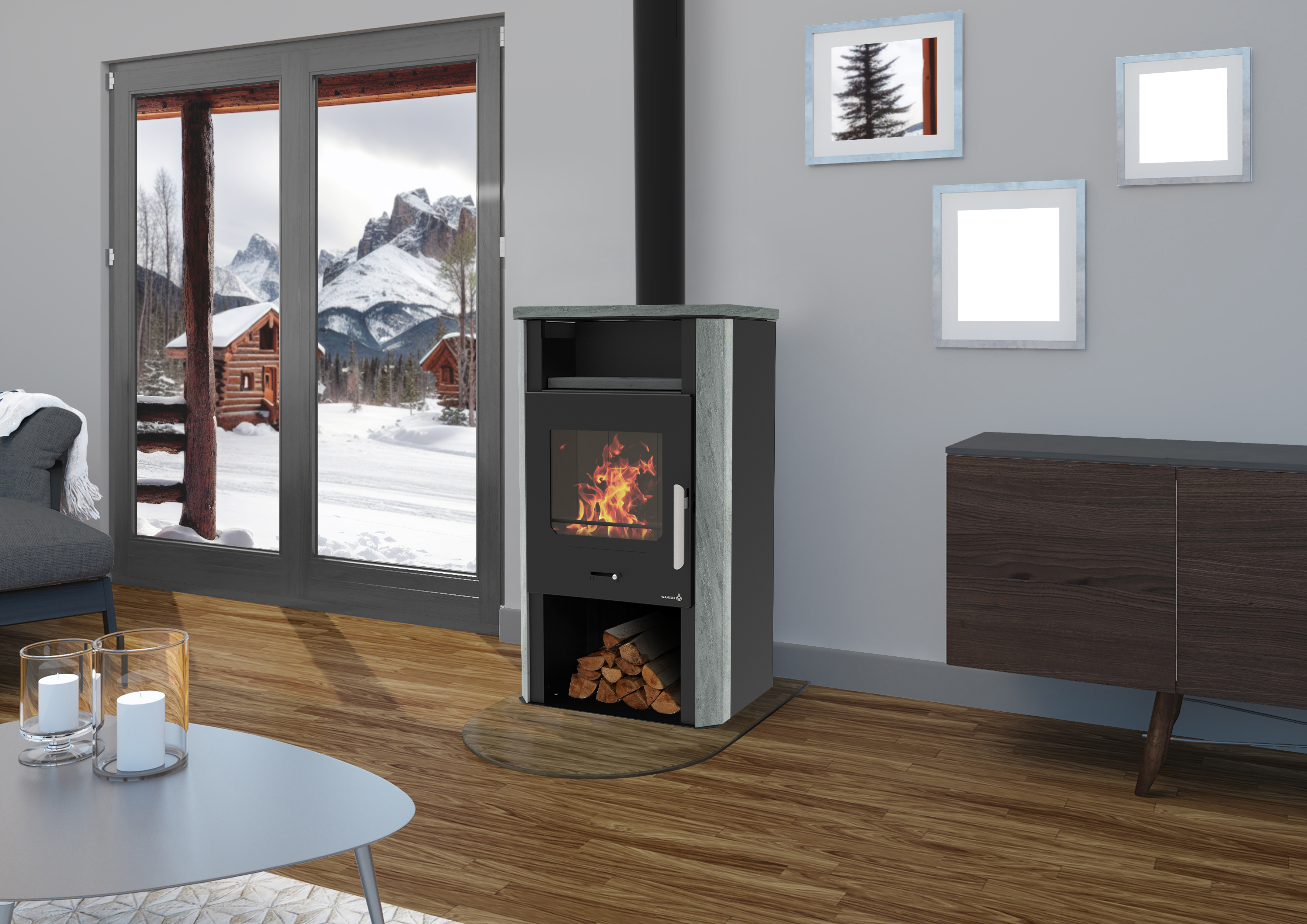 Wamsler Kaminofen Cube, Naturstein, 6 kW Wamsler Kaminofen Cube, Naturstein, 6 kW