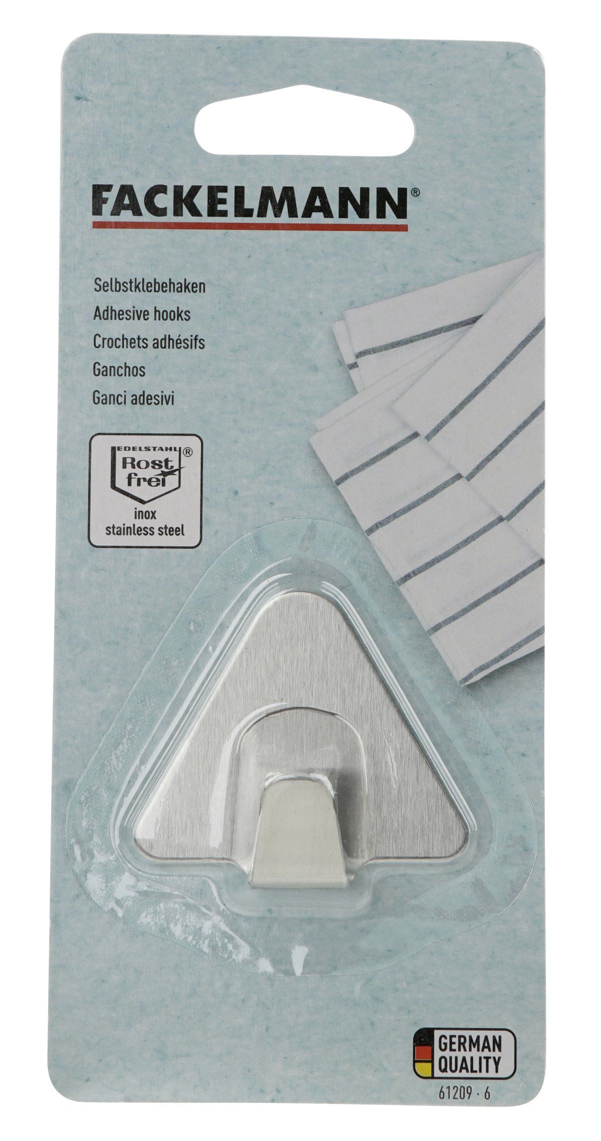 001621_02 FACKELMANN  KLEBEHAKEN DREIECK 5CM EDELSTAH