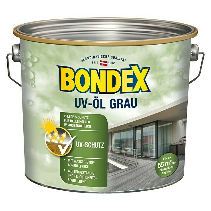 639654 Bondex UV-Öl Universal Grau, 2,5L