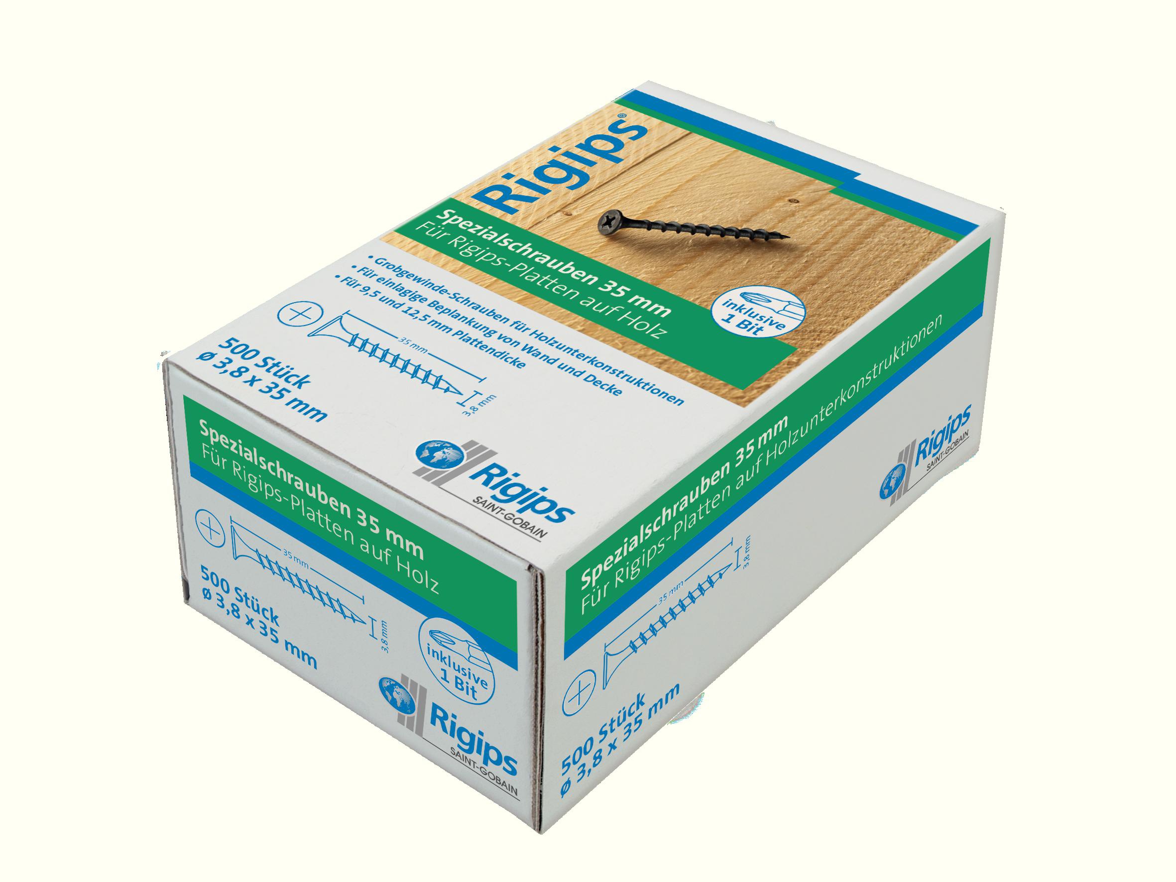 246702-Grobgewindeschrauben-f-r-Holz-35-mm-500-St Rigips Spezialschrauben, 3,8 x 35 mm