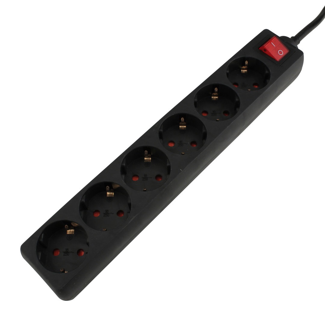 445351 Unitec Steckdosenleiste 6-fach, mit Schalter, weiß