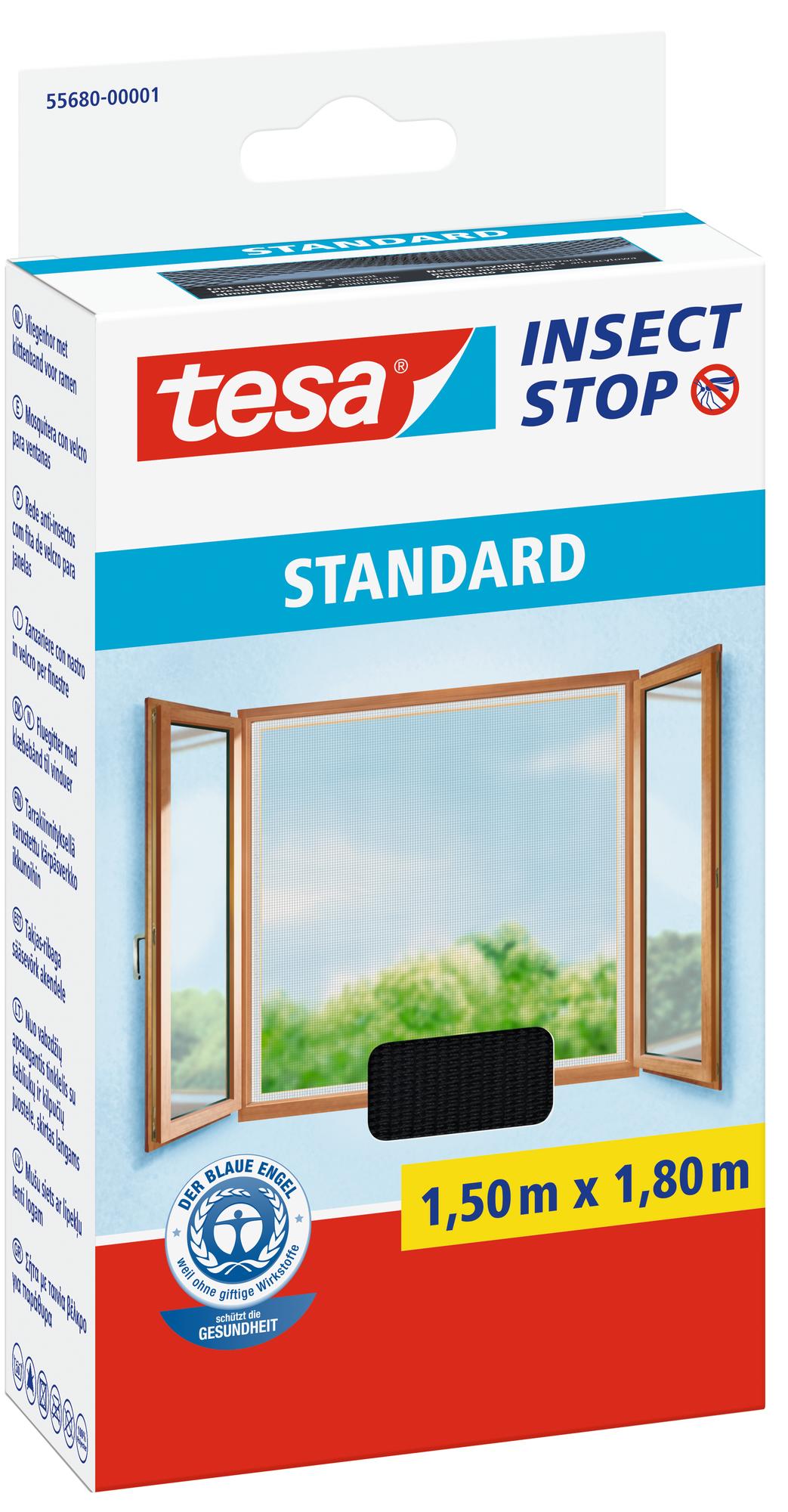 tesa Fliegengitter Standard für Fenster, anthrazit