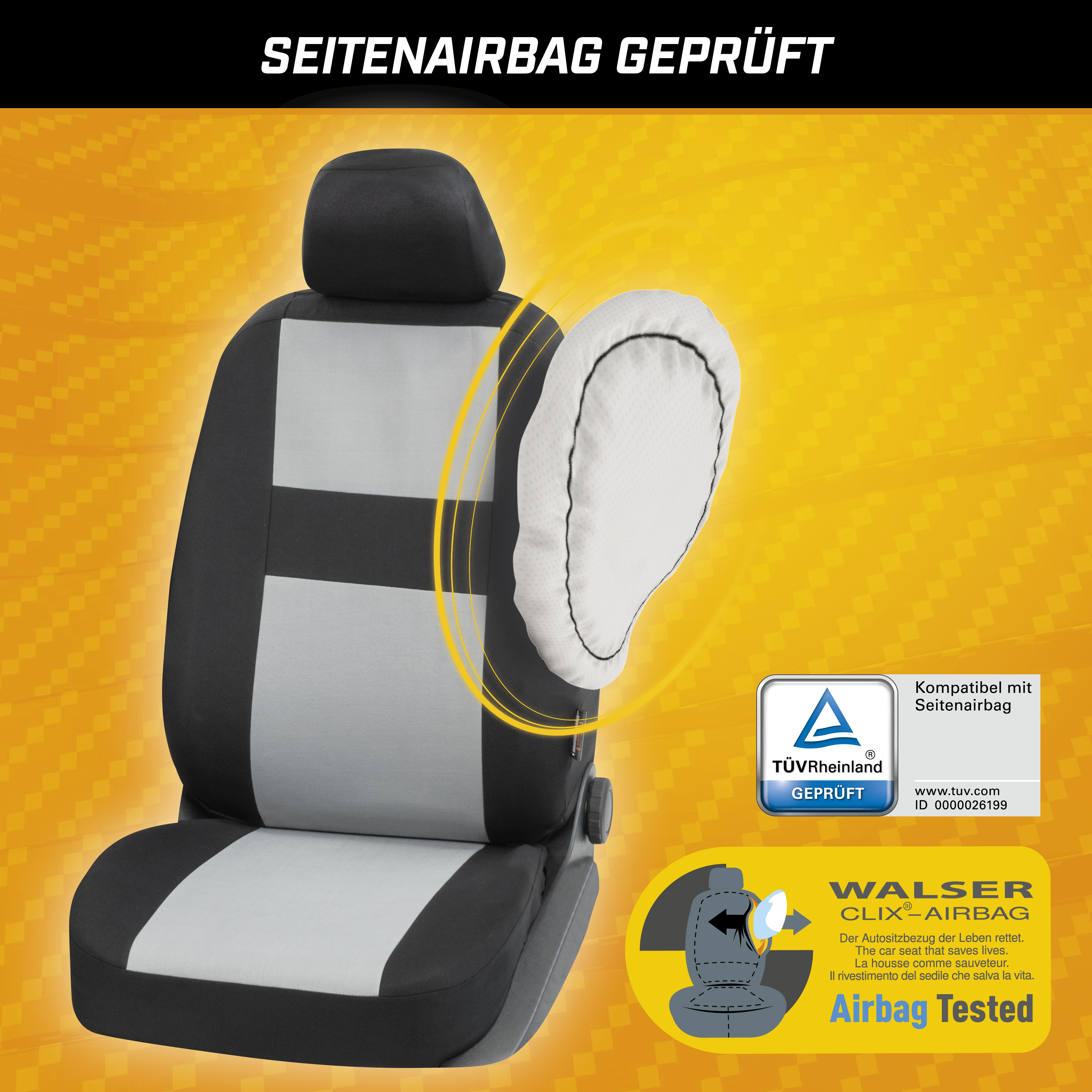 CarComfort Autositzbezug Glasgow, schwarz/grau, 2VS 2-teilig 2NS CarComfort Autositzbezug Glasgow, schwarz/grau, 2VS 2-teilig 2NS