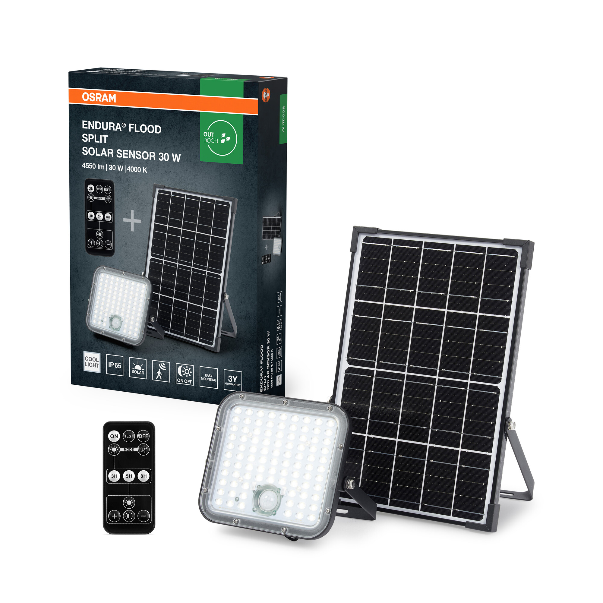 Osram LED-Solar-Außenleuchte Endura, schwarz, 30W