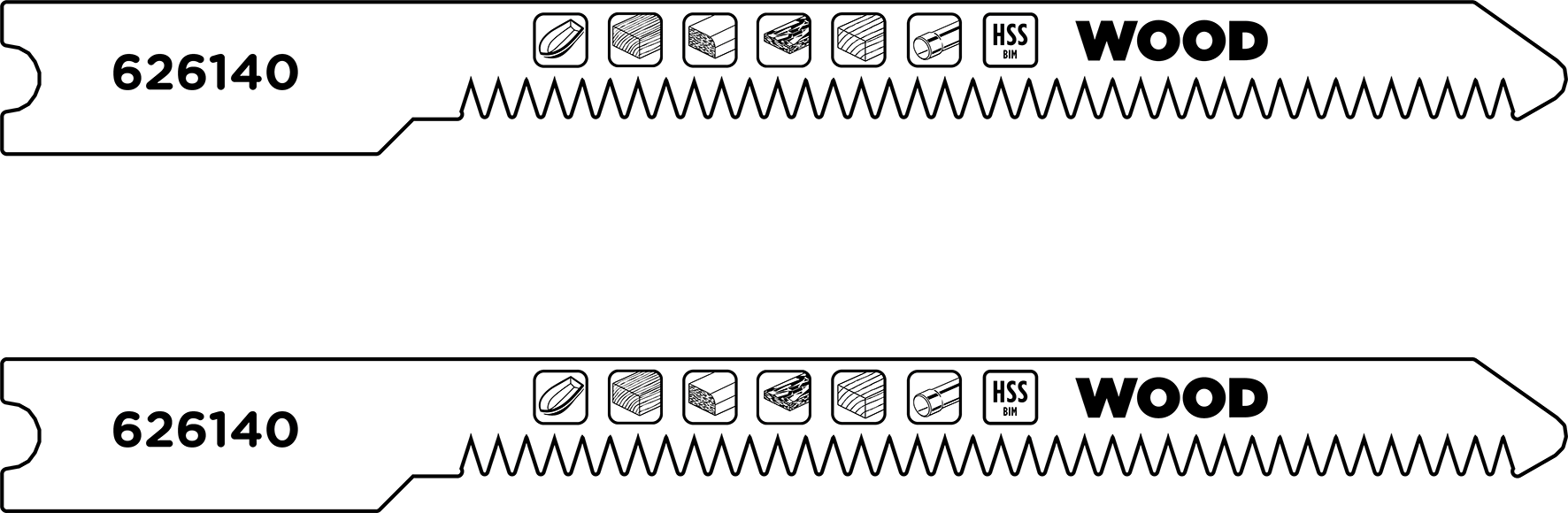kwb HCS-Stichsägeblätter mit U-Schaft für Holz, kurve, 70 mm kwb HCS-Stichsägeblätter mit U-Schaft für Holz, kurve, 70 mm
