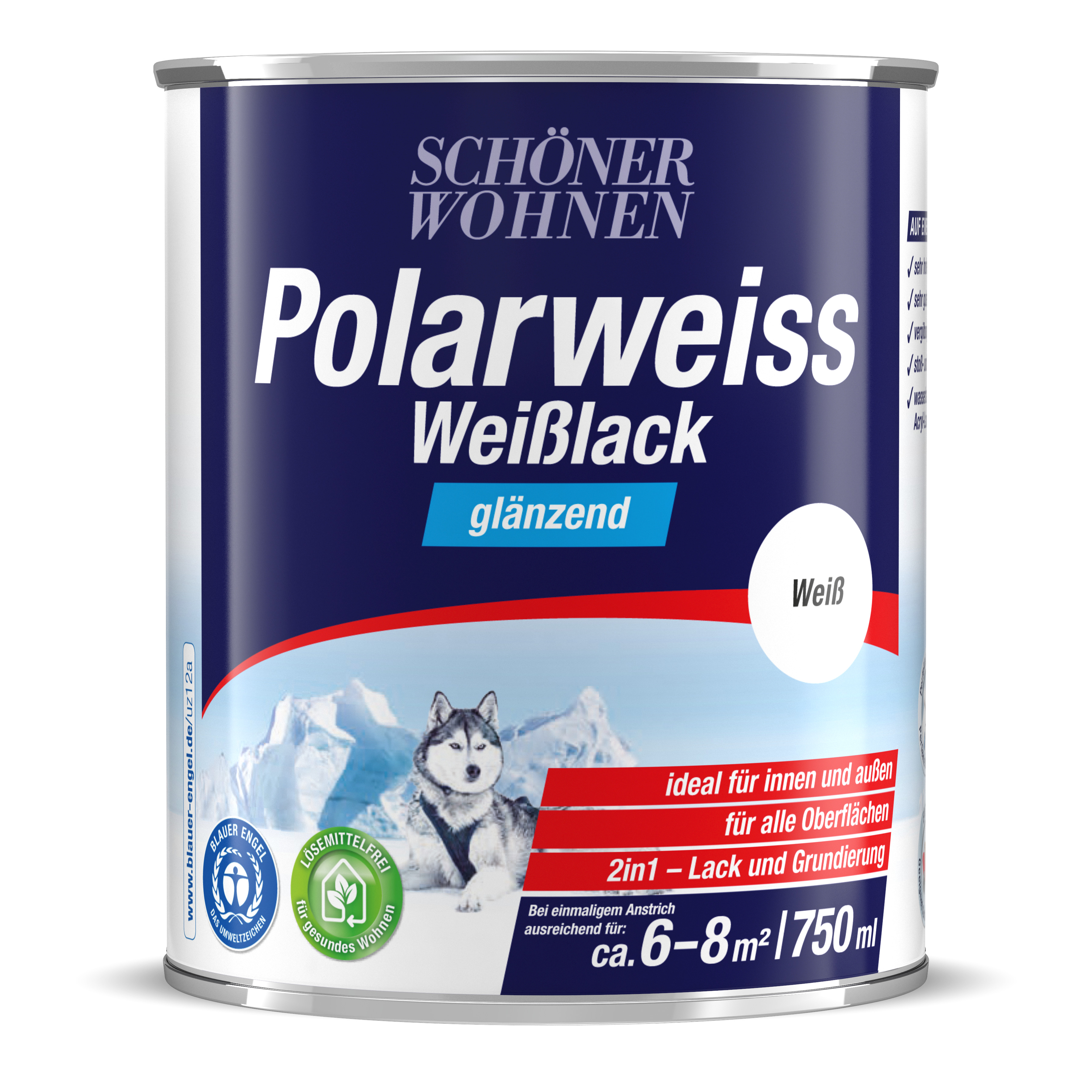 SW_9425-0750-0000 Schöner Wohnen Polarweiss Weißlack, glänzend