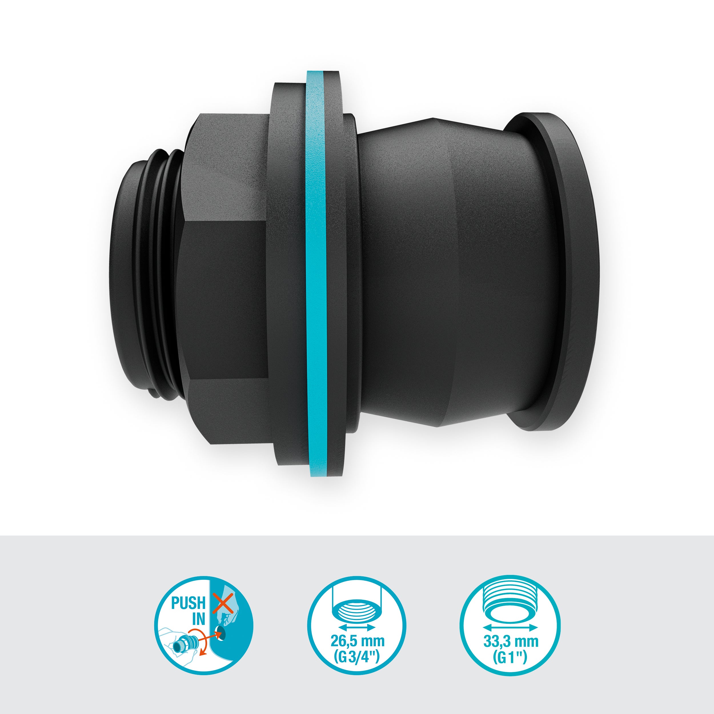 Gardena Tankverbinder Push IN (G1" / G3/4") Gardena Tankverbinder Push IN (G1" / G3/4")