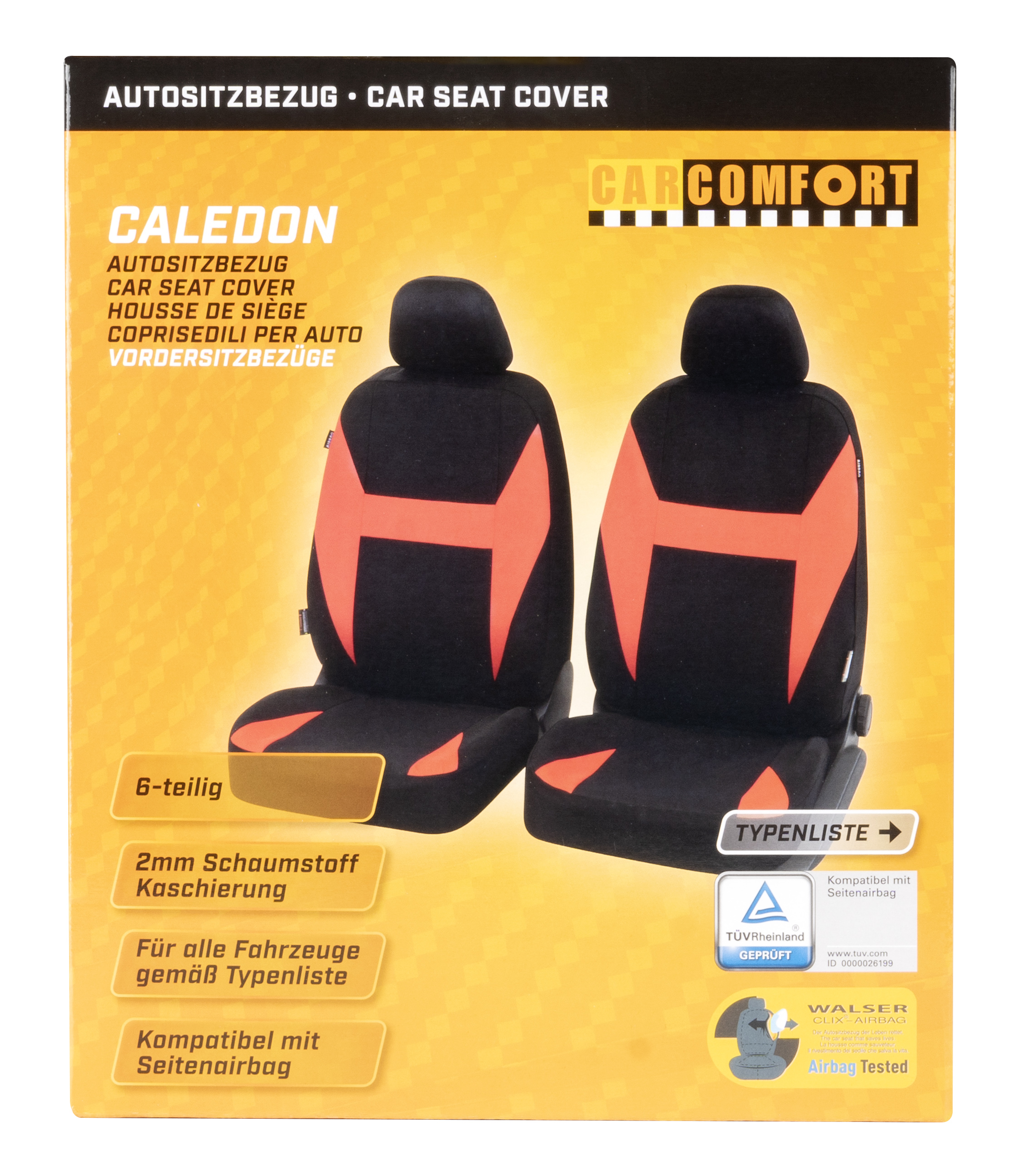 CarComfort Autositzbezug Caledon, schwarz/rot, 2VS 2-teilig 2NS CarComfort Autositzbezug Caledon, schwarz/rot, 2VS 2-teilig 2NS