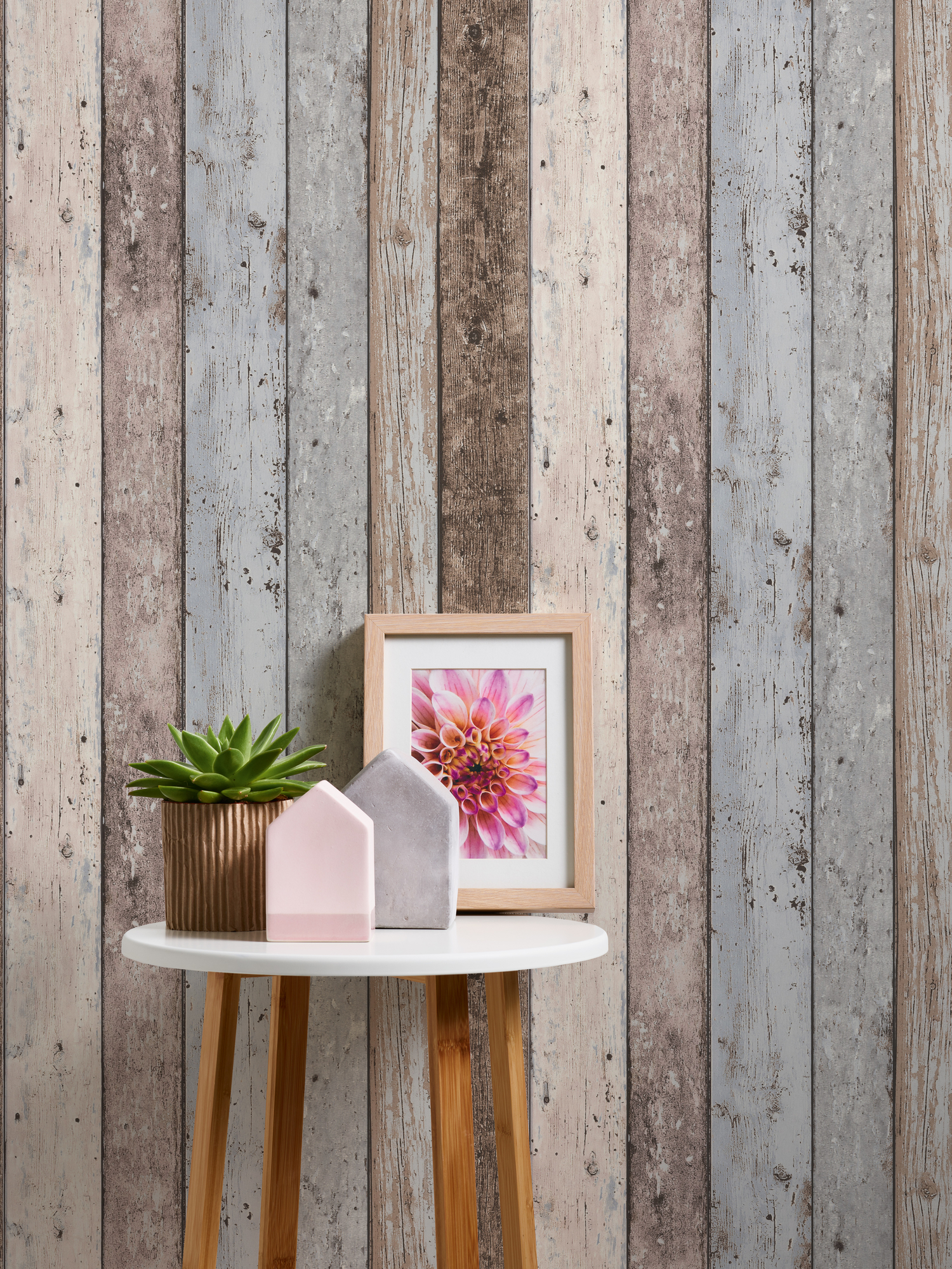 A.S. Création Vliestapete, holzoptik bunt beige grau – vintage paneeltapete im shabby chic stil