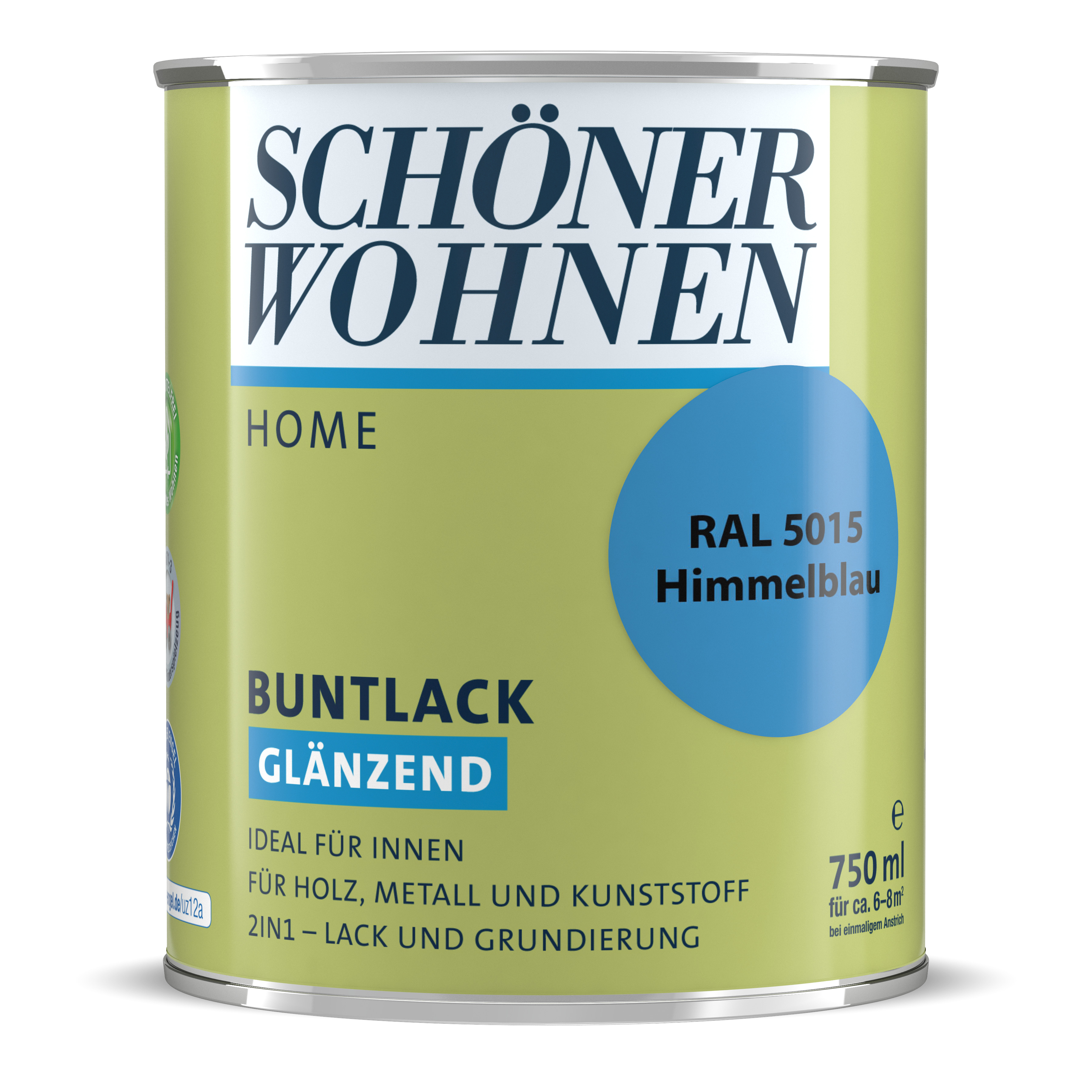 SW_2448-0750-5015 Schöner Wohnen Home Buntlack, glänzend, himmelblau