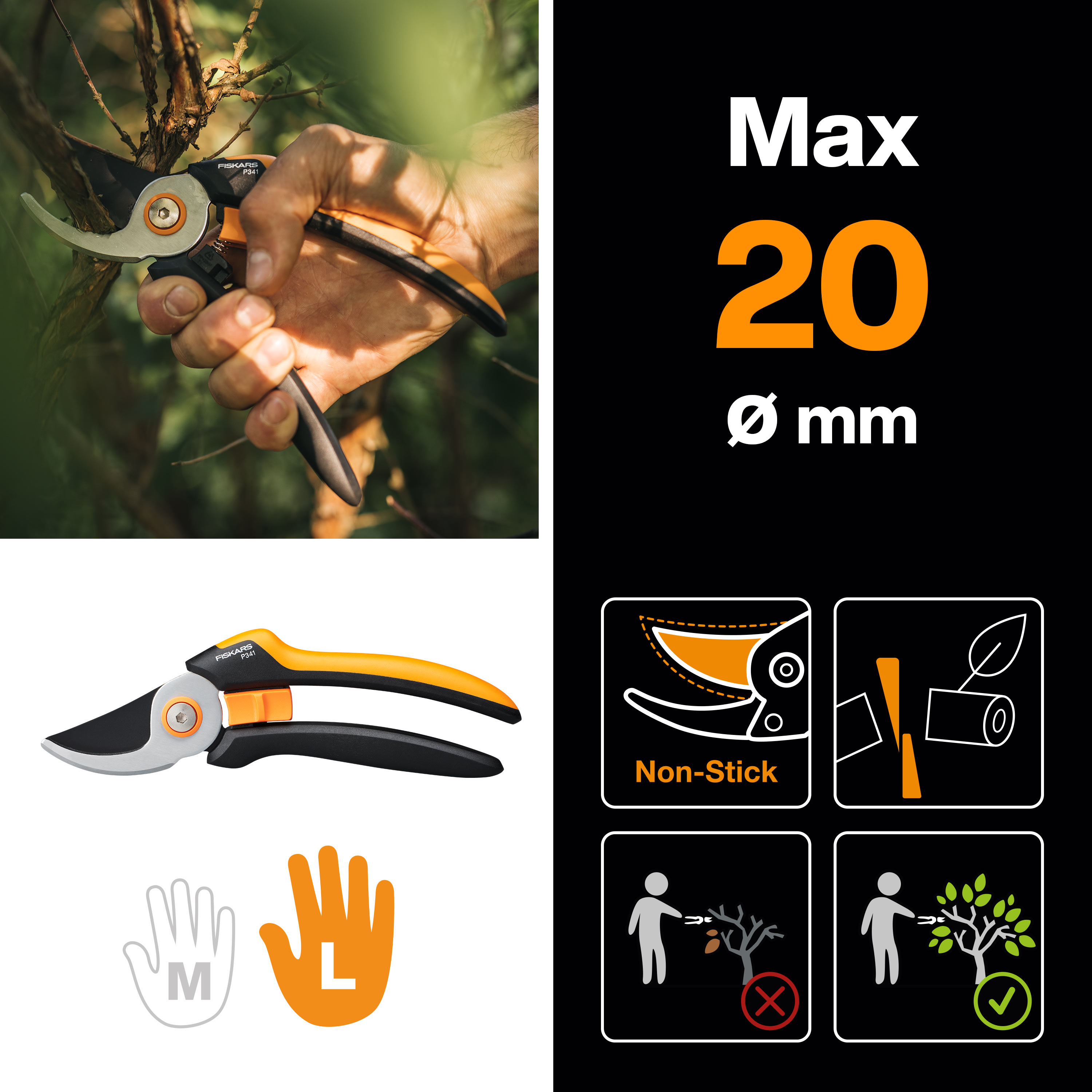 Fiskars Solid™ L Bypass-Gartenschere , P341