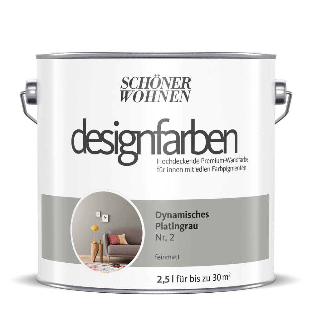Schöner Wohnen Designfarbe, dynamisches platingrau, 2,5L Schöner Wohnen Designfarbe, dynamisches platingrau, 2,5L