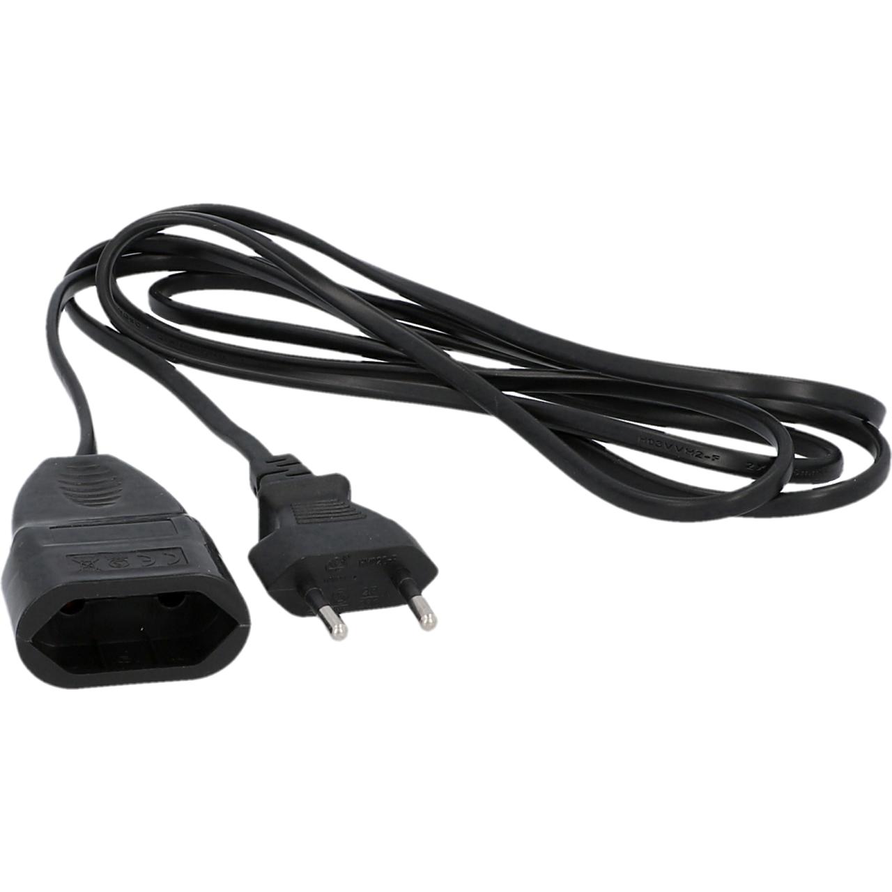 117361 EURO-VERLÄNGERUNG MIT STECKER UND KUPPLUNG 2M SW