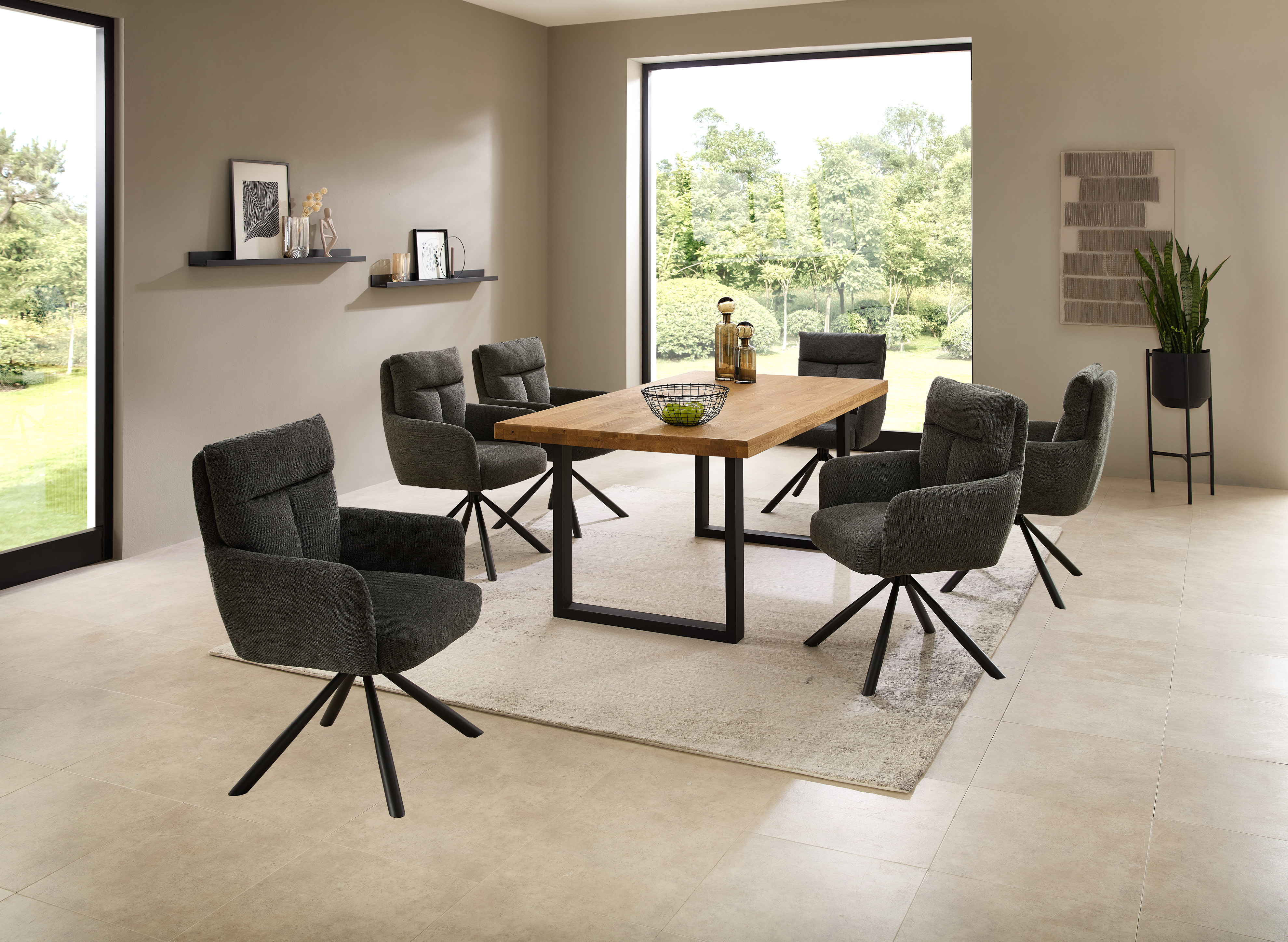 Stolkom Armlehnstuhl Sofia mit Strukturstoffbezug, grau Stolkom Armlehnstuhl Sofia mit Strukturstoffbezug, grau