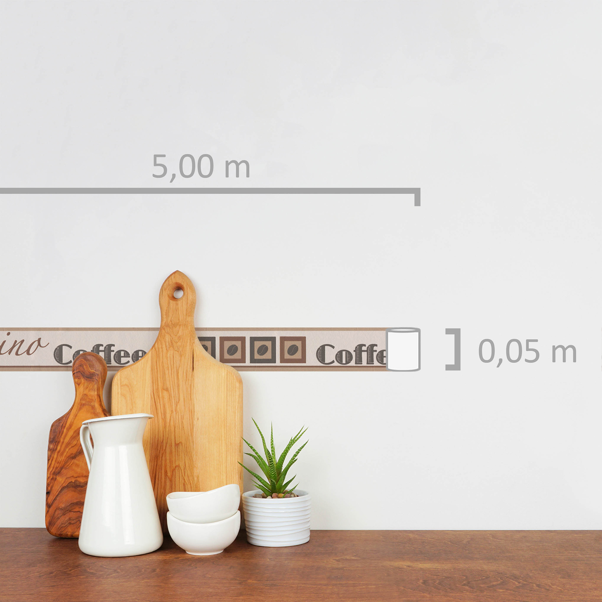 A.S. Création selbstklebende Bordüre, kaffeebohnen beige braun – borte mit schriftzug coffee & cappuccino A.S. Création selbstklebende Bordüre, kaffeebohnen beige braun – borte mit schriftzug coffee & cappuccino