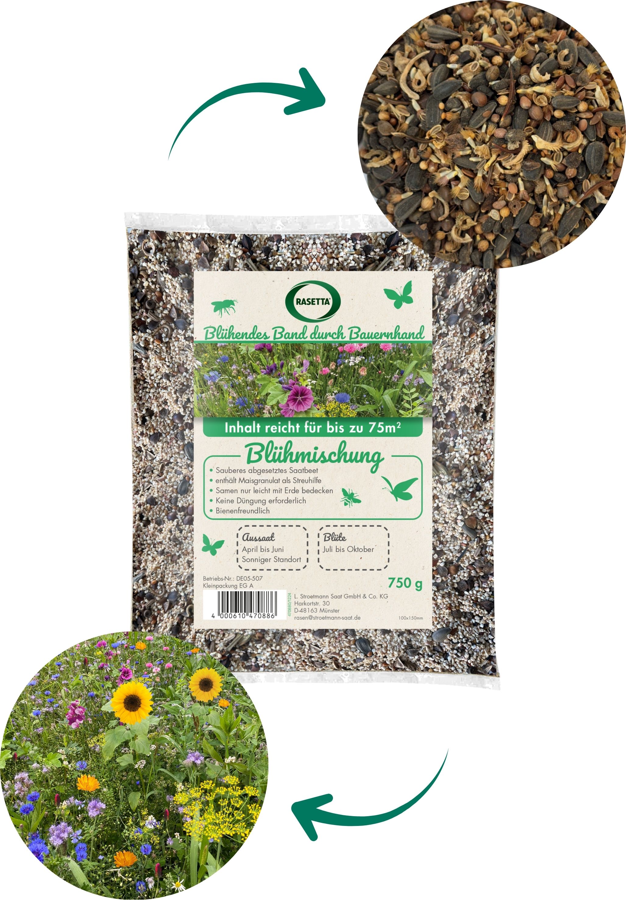 Rasetta Blühendes Land (Blühmischung), 0,75 kg