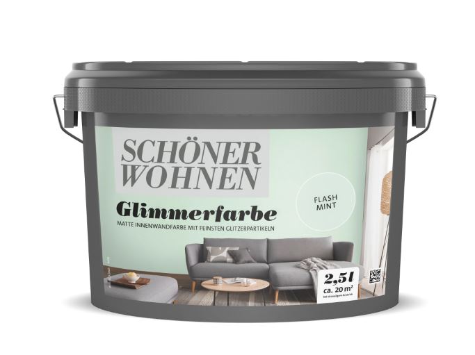 Schöner Wohnen Naturell Glimmerfarbe, flash mint, 2,5 L