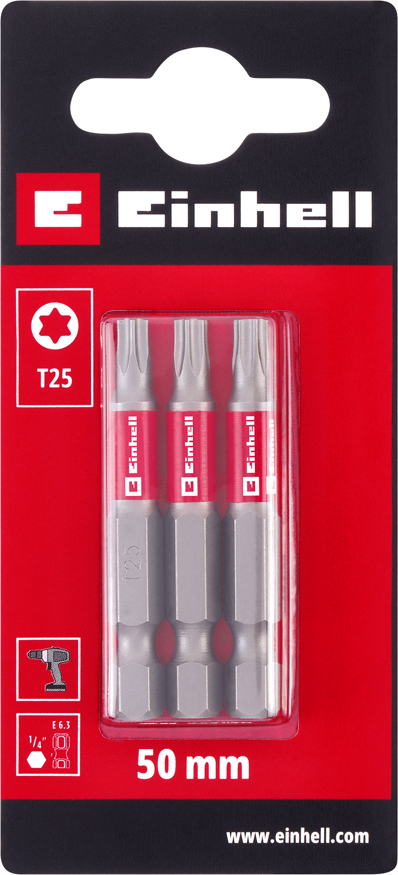 Einhell Standard-Bits, 50 mm, T25