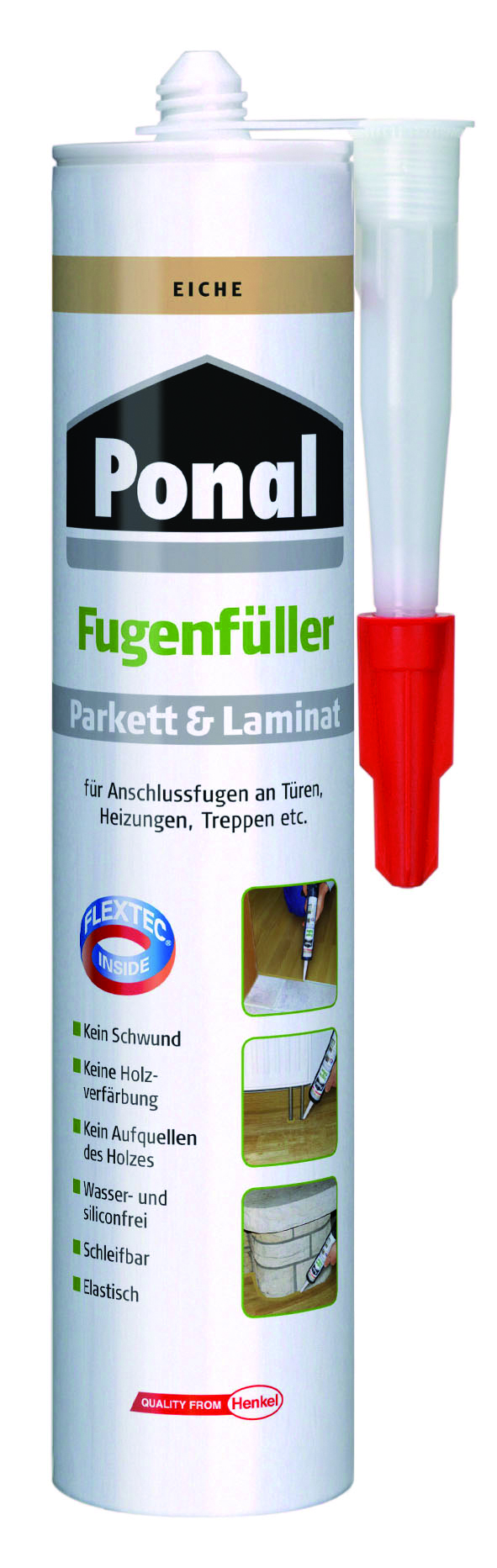 4015000073448 Ponal Parkett + Laminat Fugenfüller, Eiche, 280 ml