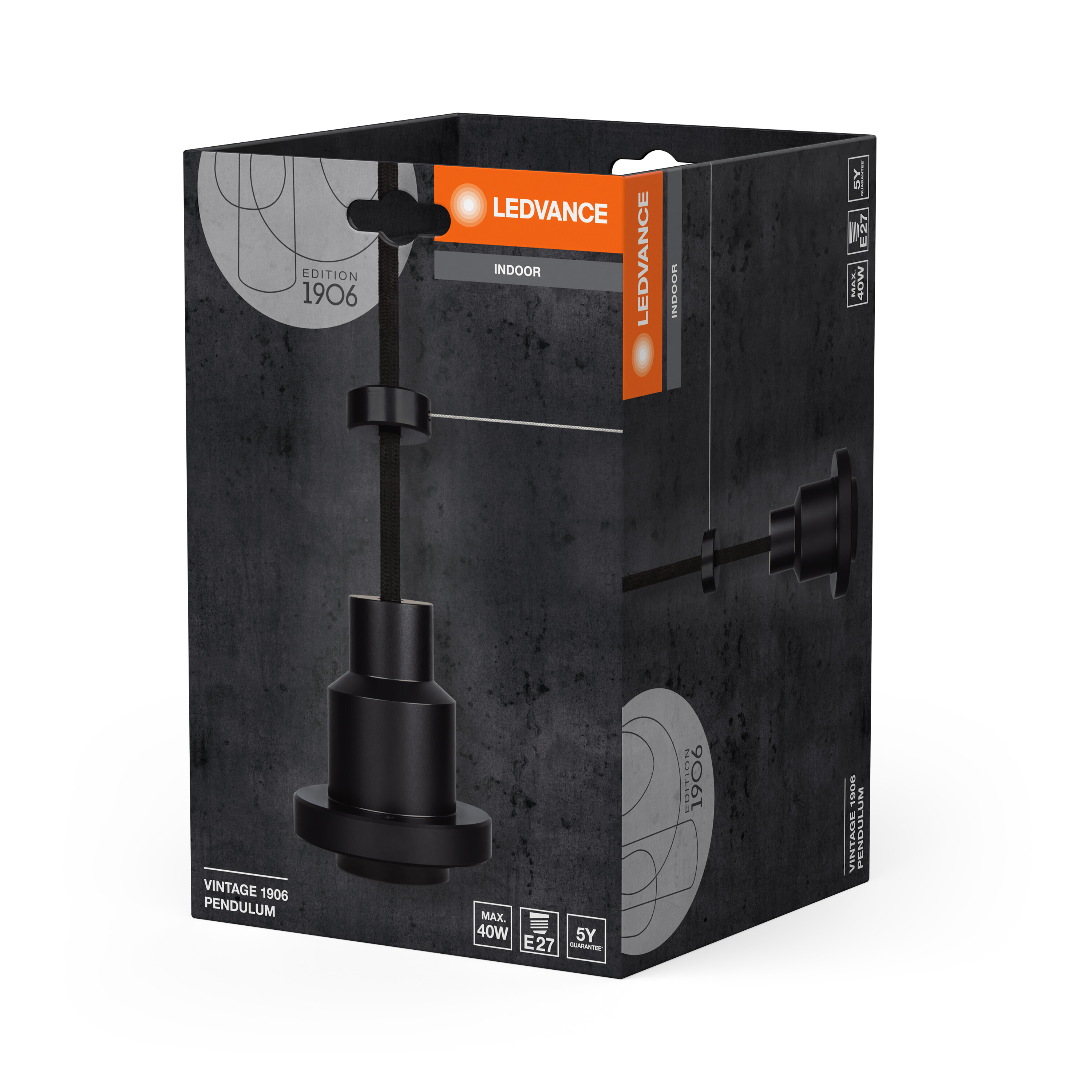 Ledvance Vintage Pendelleuchte schwarz, E27