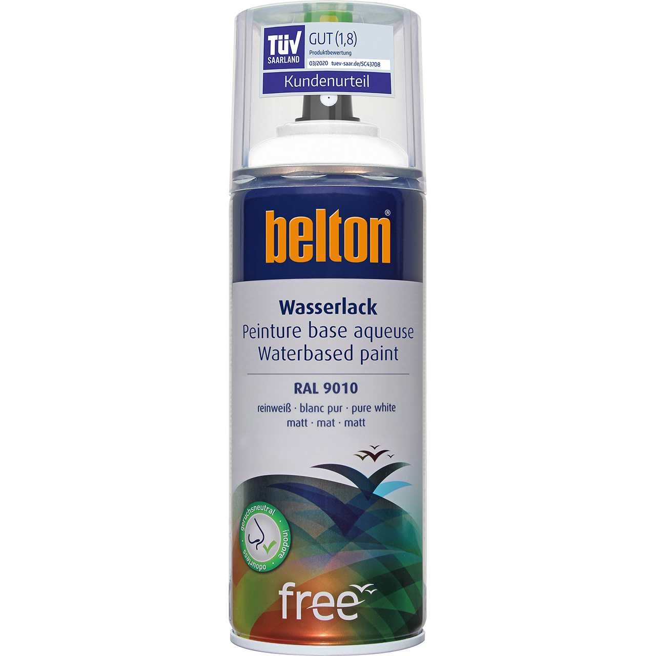 332213 belton free Wasserlack reinweiß seidenglänzend, 400ml