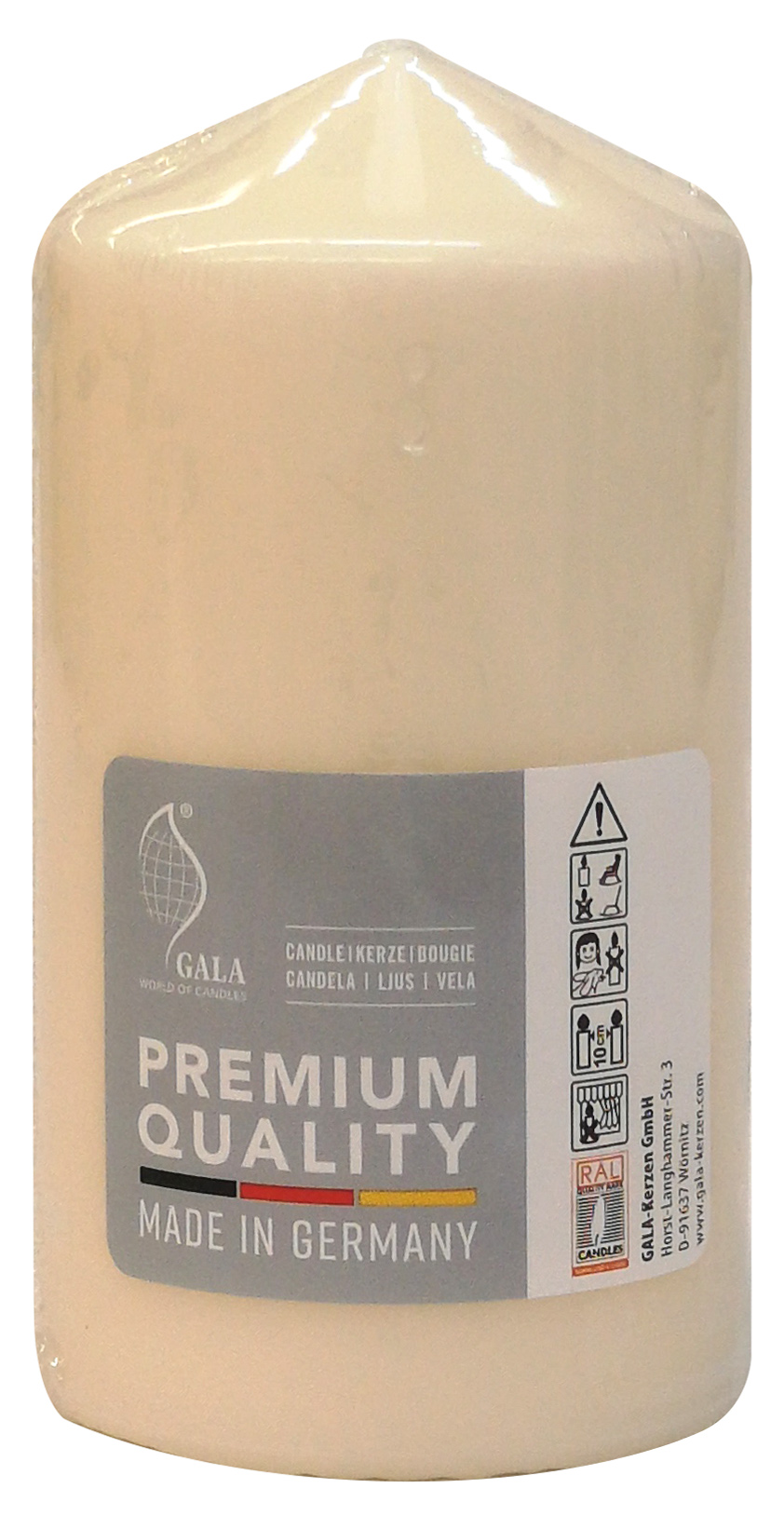 277672_02050133008 GALA STUMPENKERZE 80/150 CREME