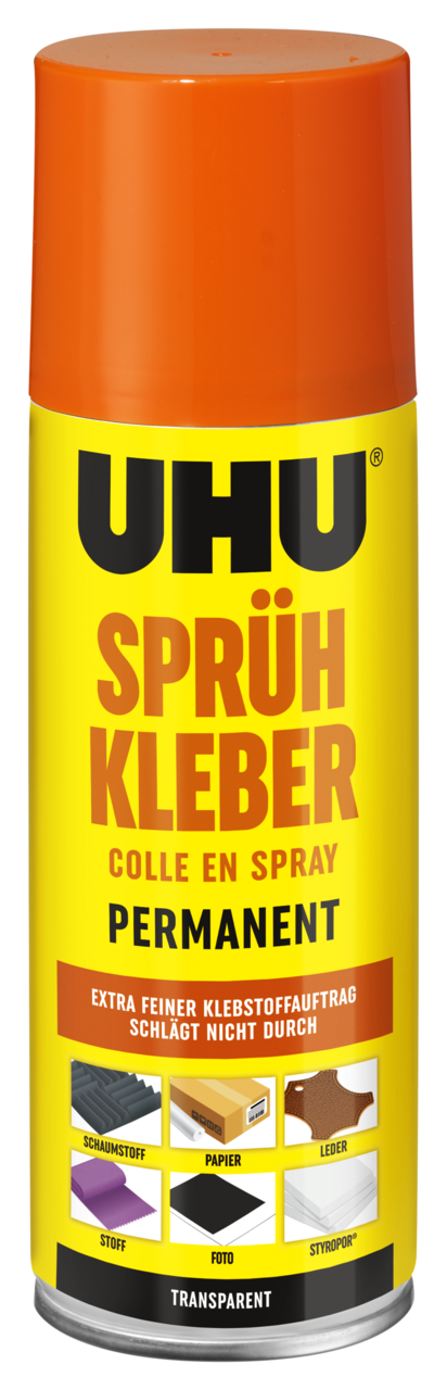 Uhu Sprühkleber permanent + transparent, Sprühdose