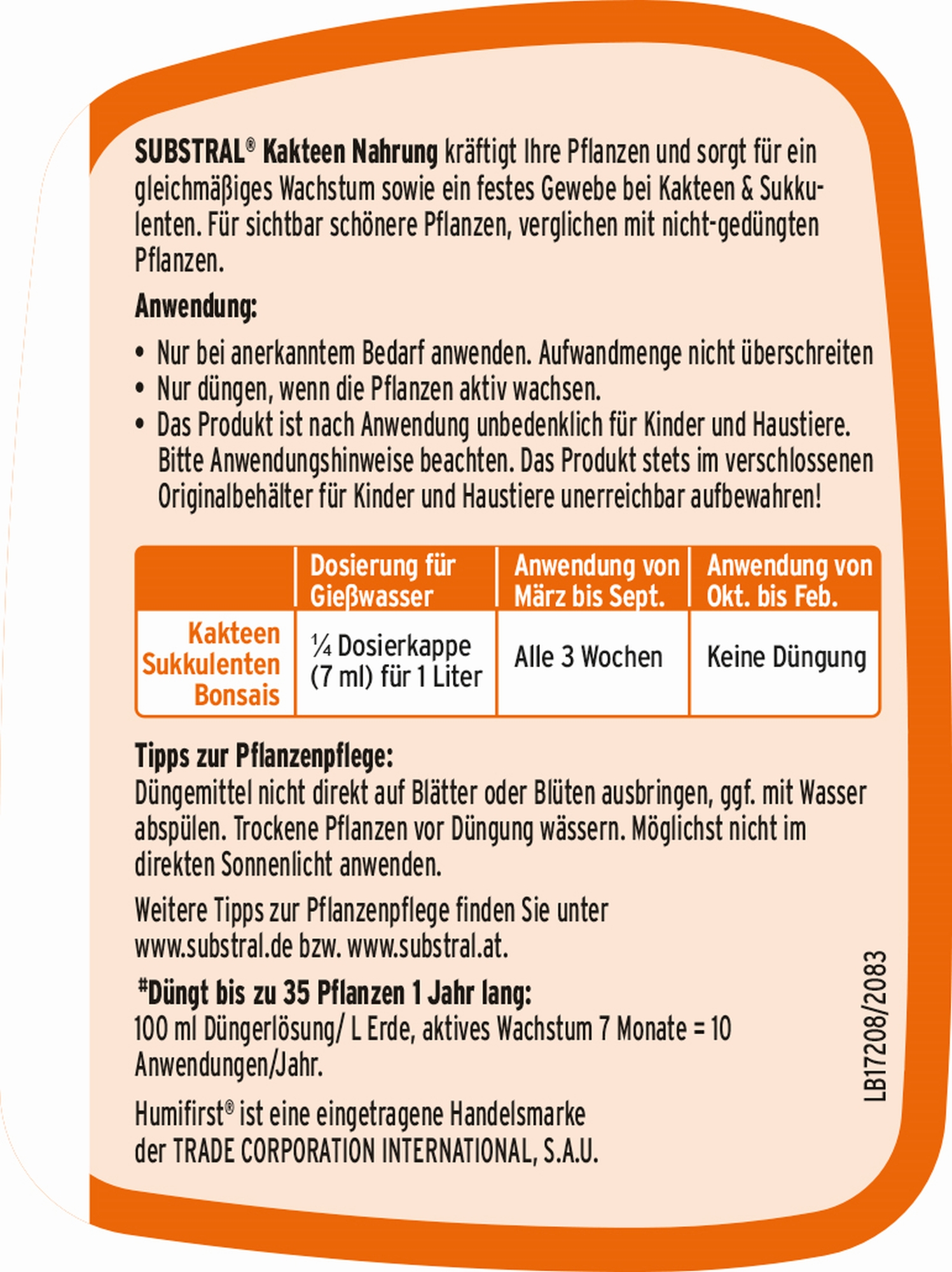 Substral Kakteen-Nahrung, 250 ml