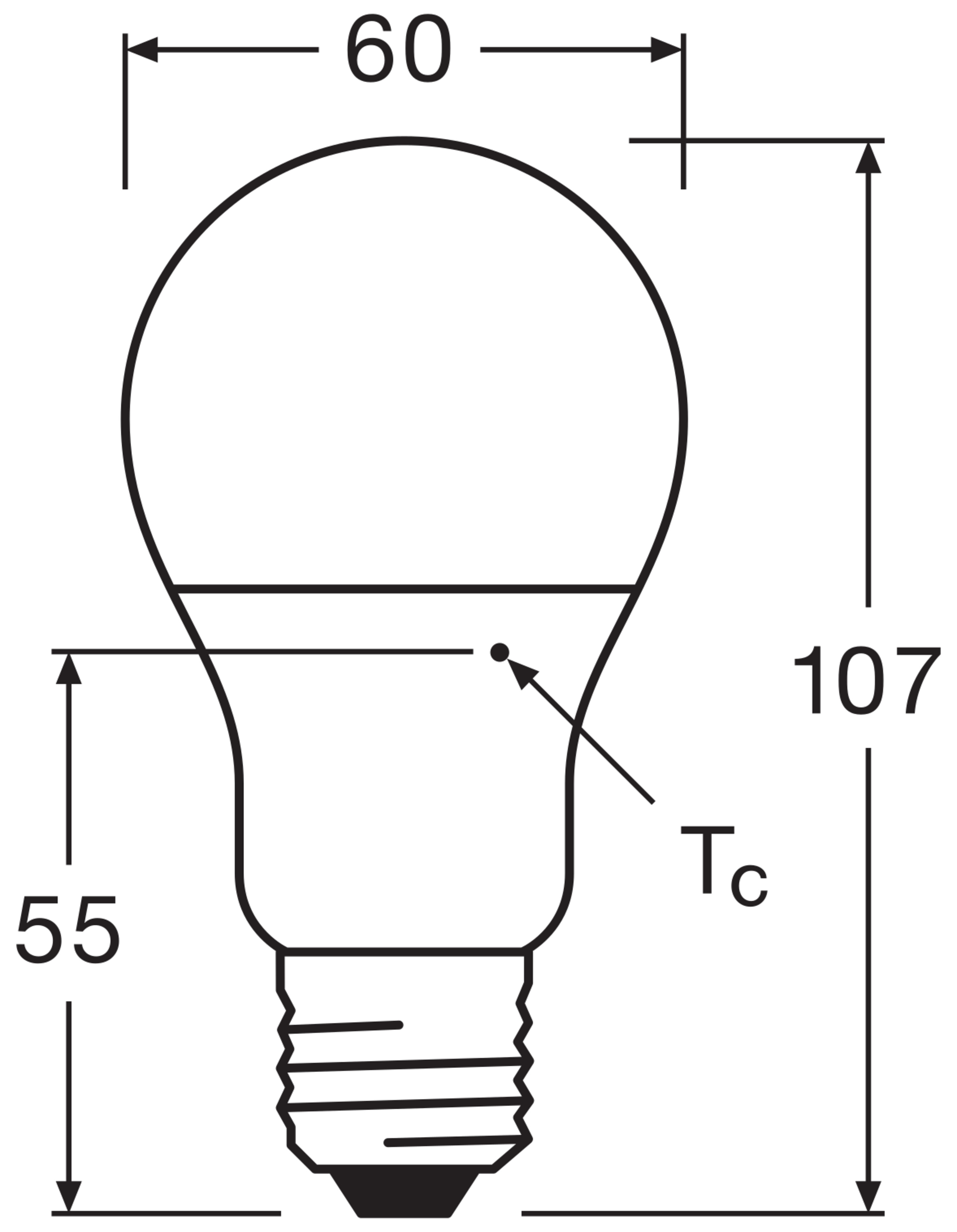 Osram LED Lampe Base Classic A60, E27, Warmweiß