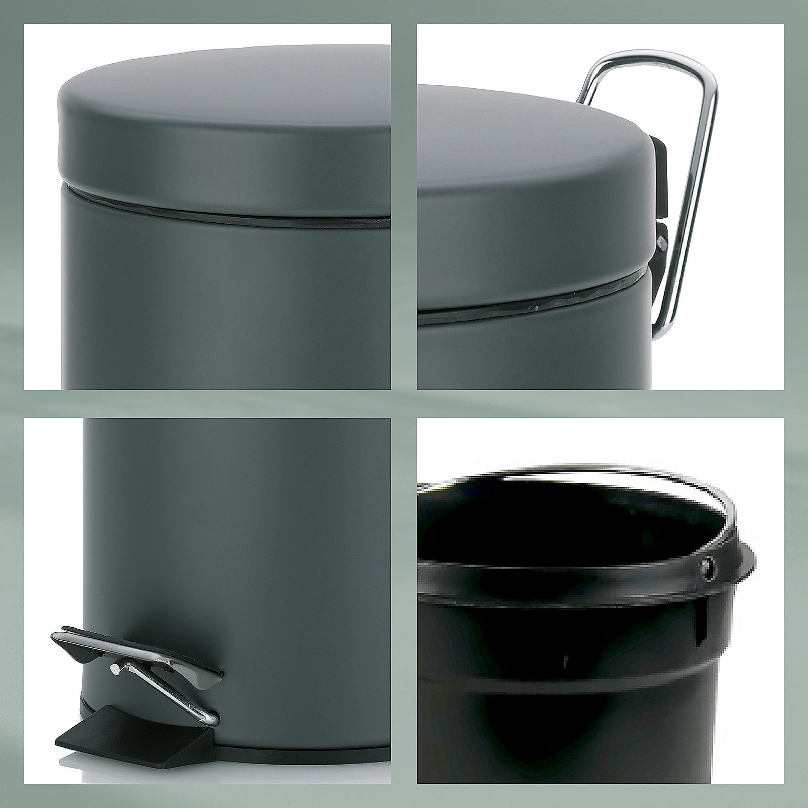 Kela Kosmetikeimer "Monaco", dunkelgrau Kela Kosmetikeimer "Monaco", dunkelgrau