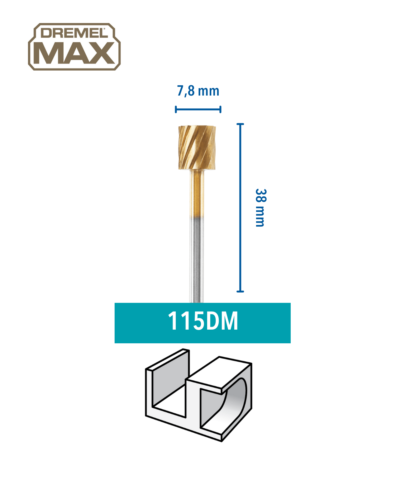 Dremel Hochgeschwindigkeits-Fräsmesser 115 MAX Dremel Hochgeschwindigkeits-Fräsmesser 115 MAX