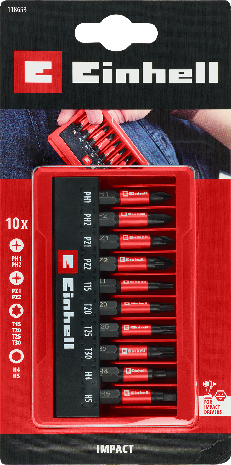Einhell Impact-Bit-Set im Taschenformat, 10-tlg. Einhell Impact-Bit-Set im Taschenformat, 10-tlg.
