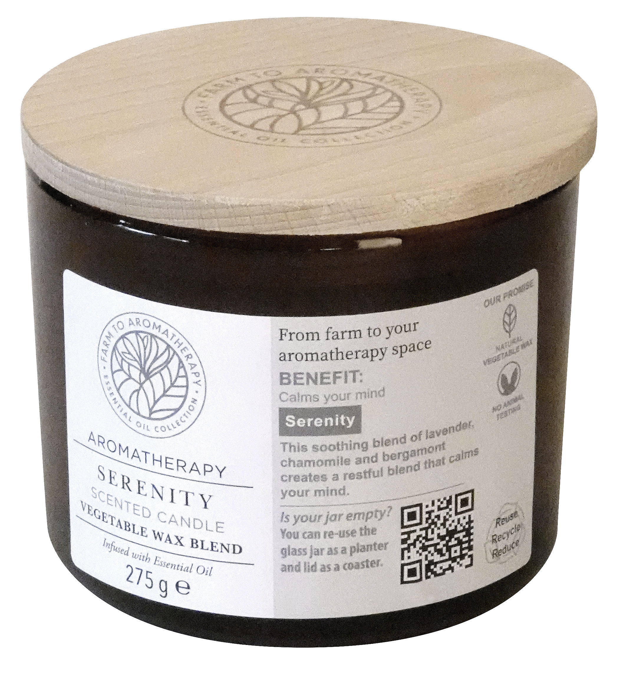 Gala Duftglas Aroma mit Holzdeckel, Serenity Gala Duftglas Aroma mit Holzdeckel, Serenity